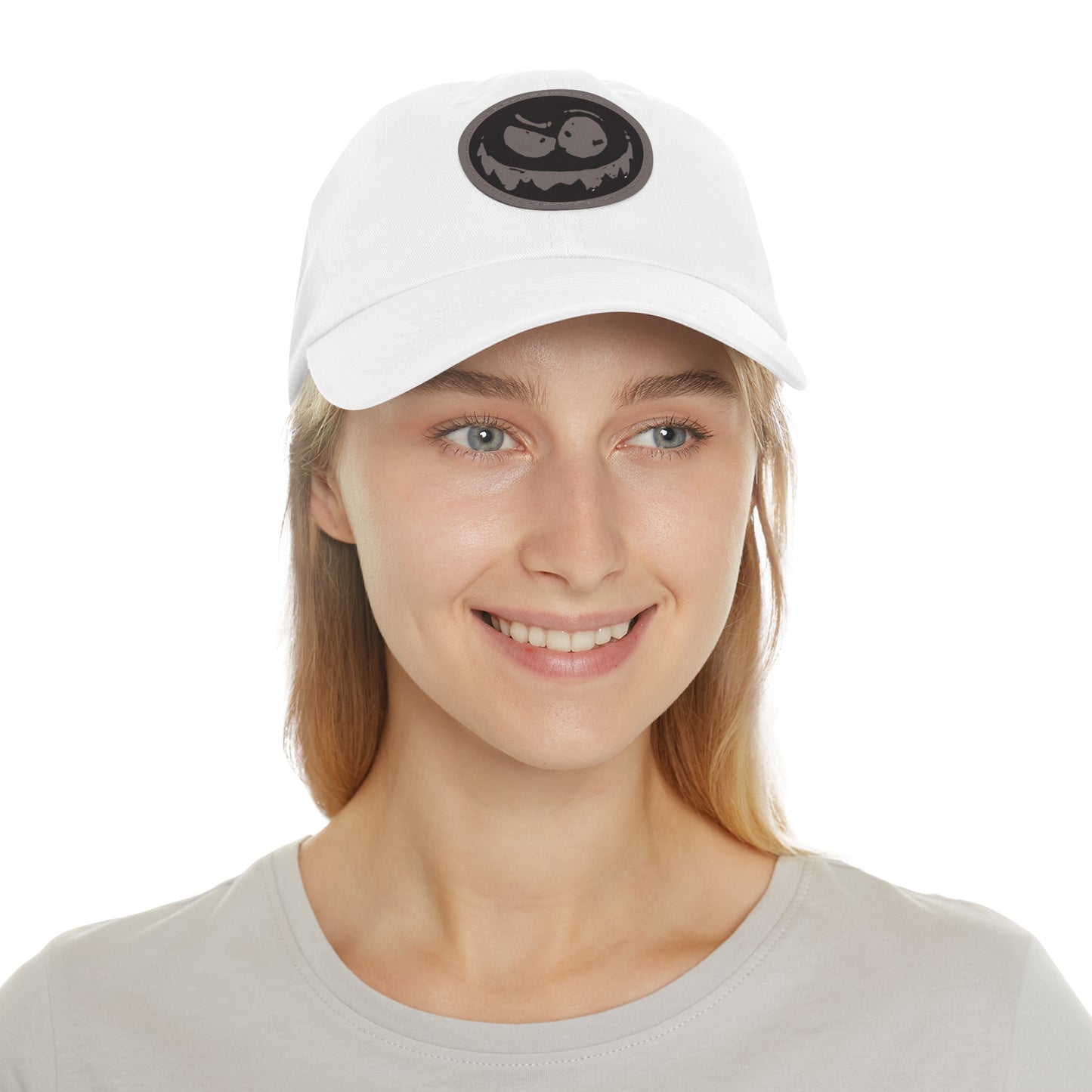 "Twitchy" Dad Hat with Leather Patch (Round)