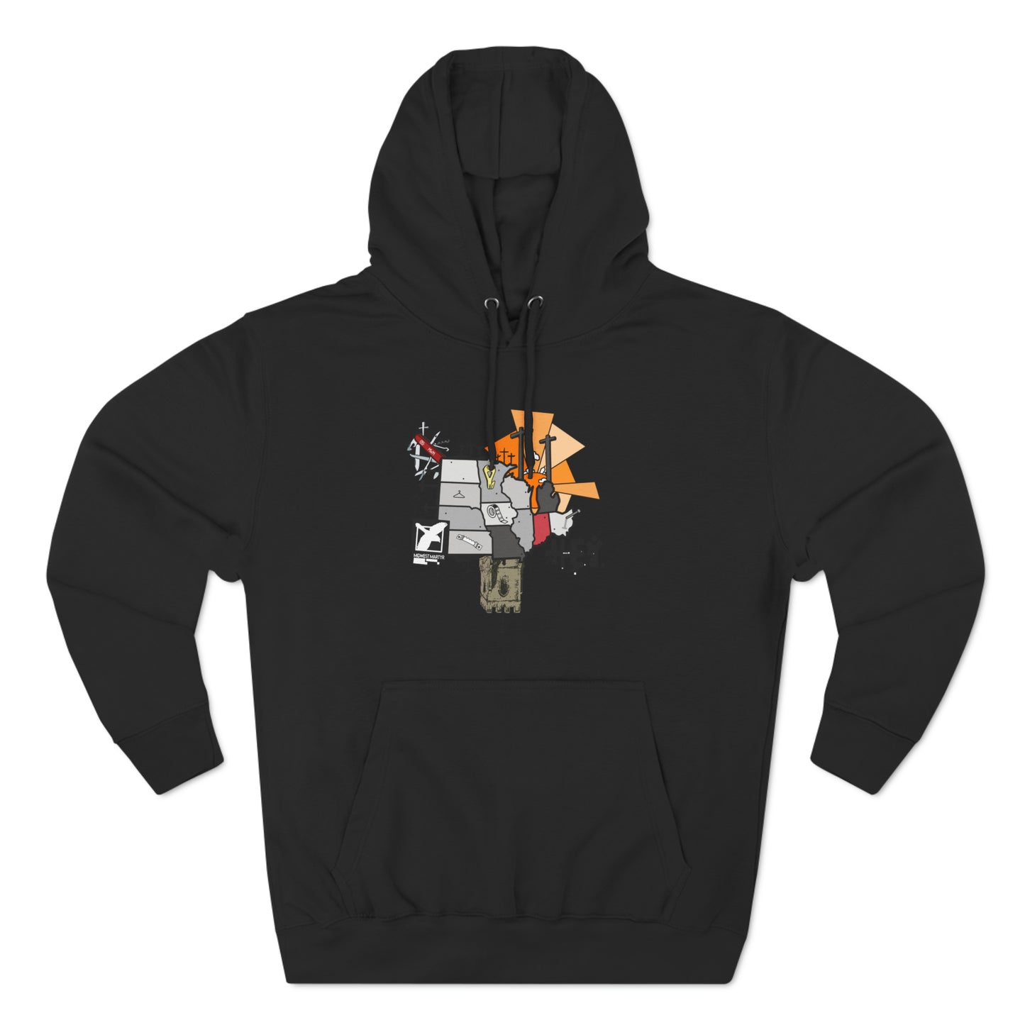 "Midwest Martyr" Three-Panel Fleece Hoodie