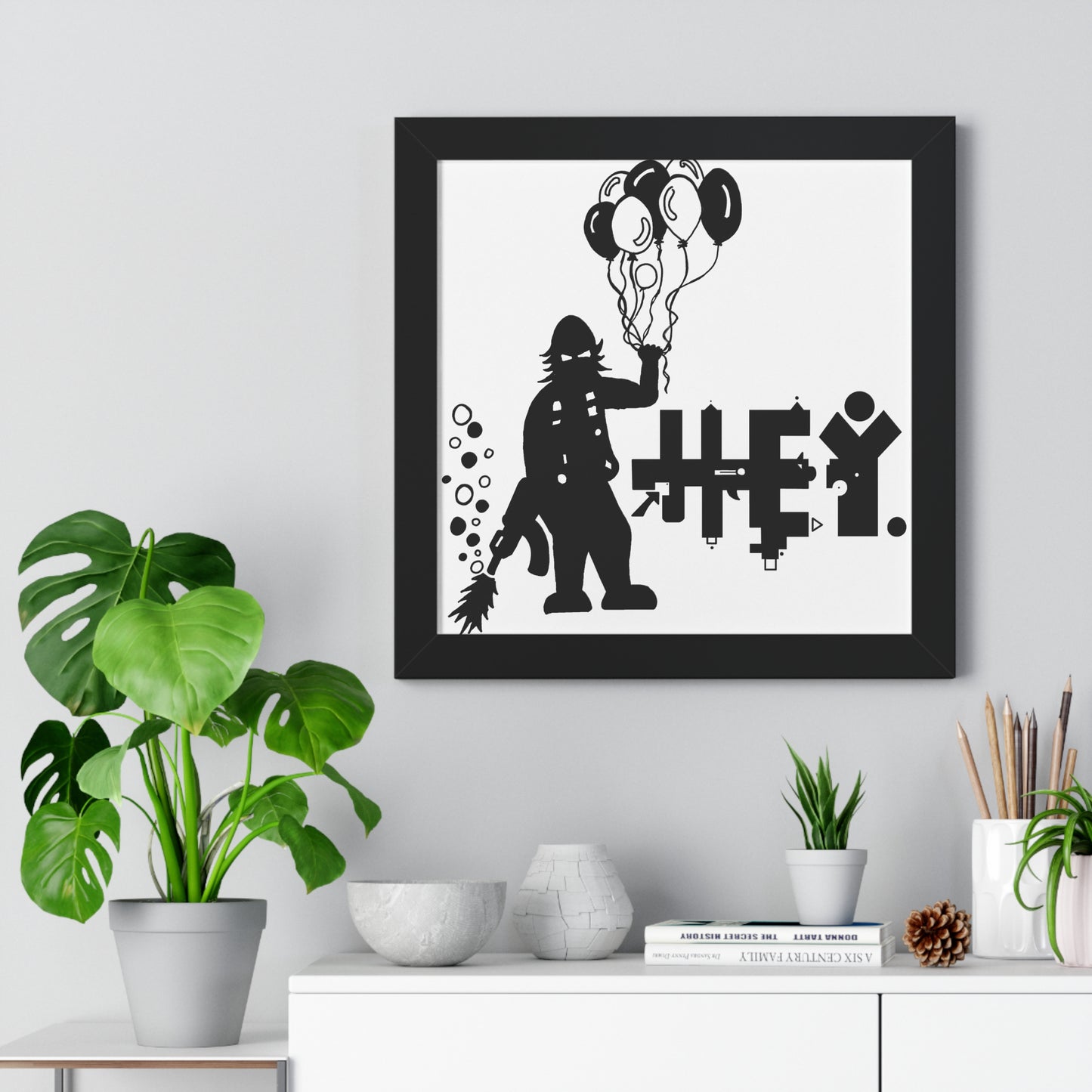 Hey. Brand Balloon Logo Framed Vertical Poster