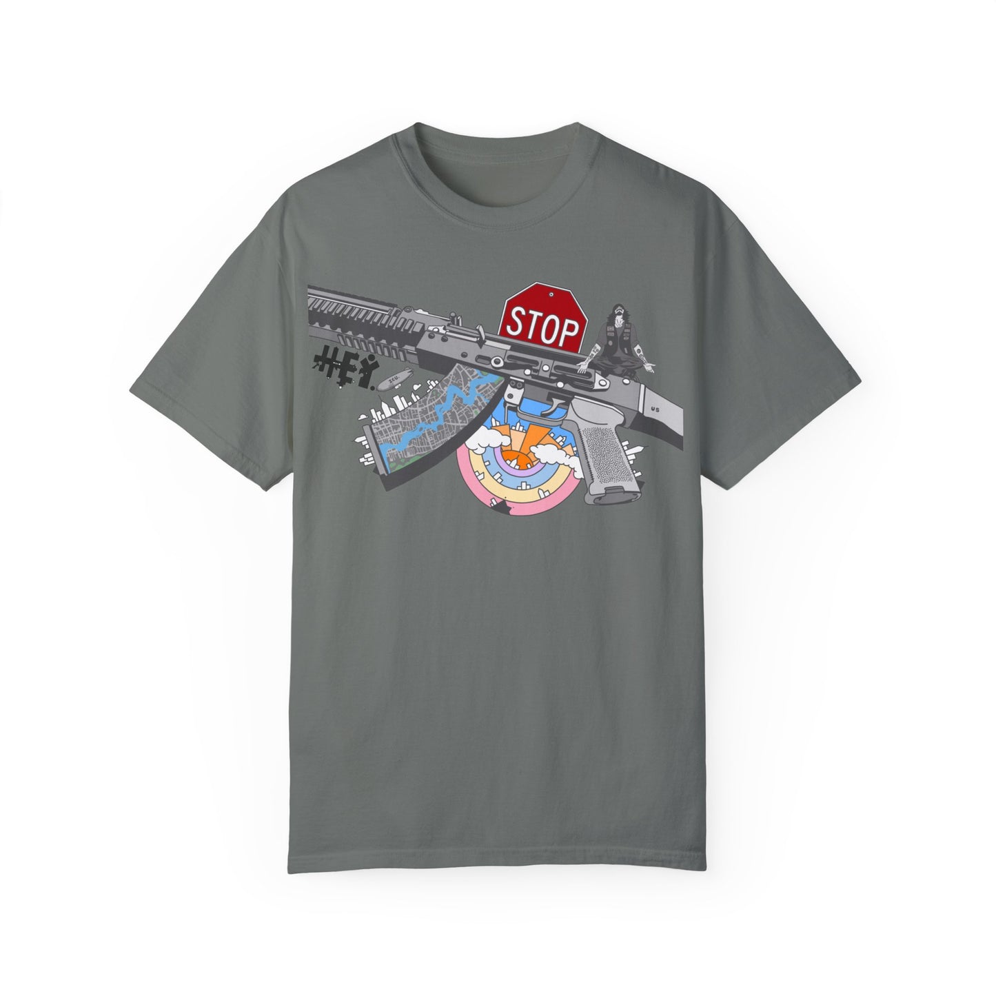 "Just Stop" Unisex Garment-Dyed T-shirt