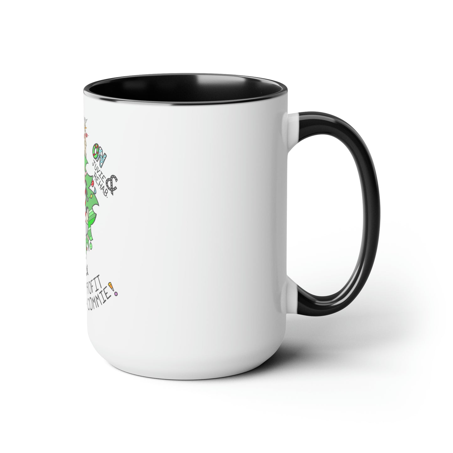 "On Profit! On Commie!" Two-Tone Coffee Mugs, 15oz