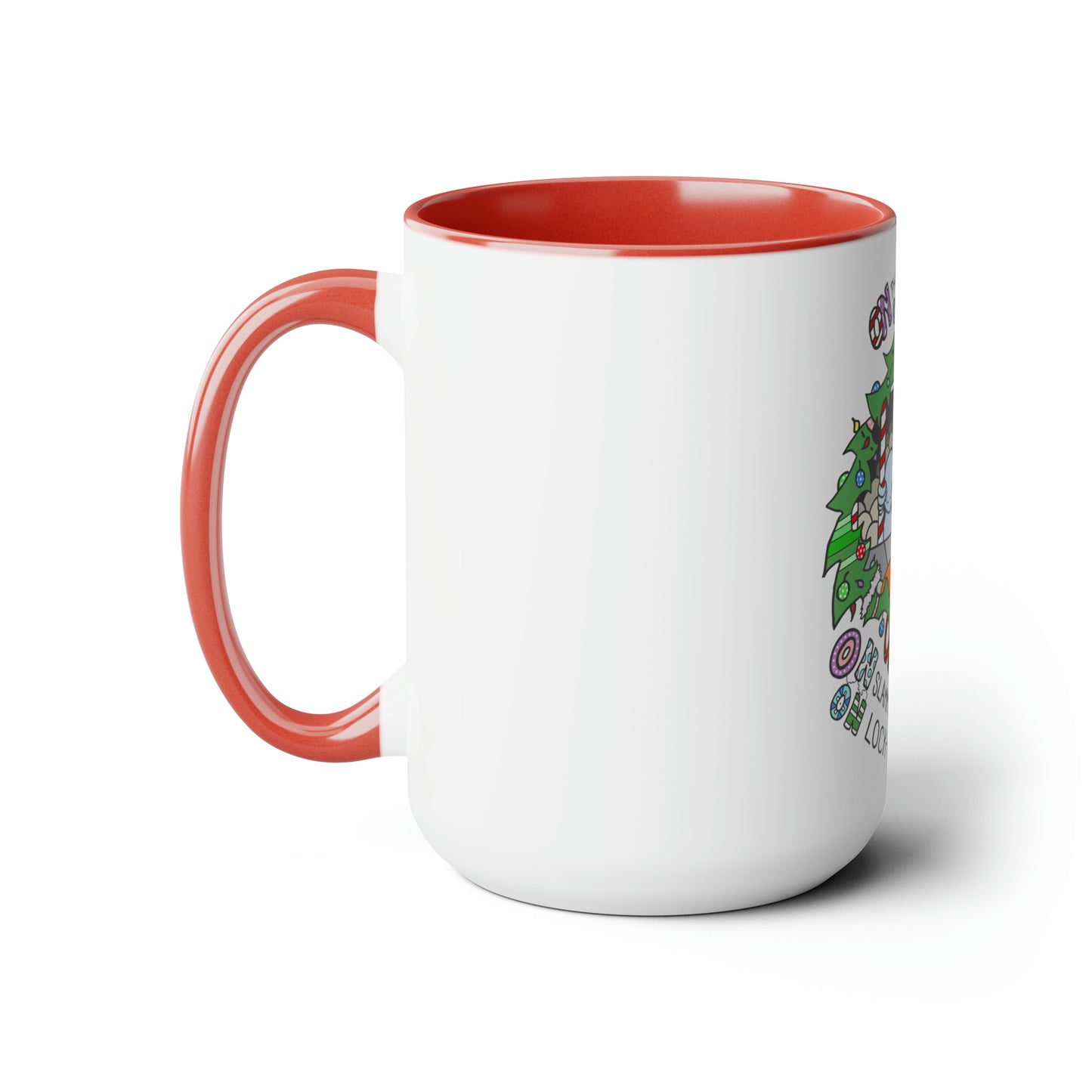 "On Profit! On Commie!" Two-Tone Coffee Mugs, 15oz