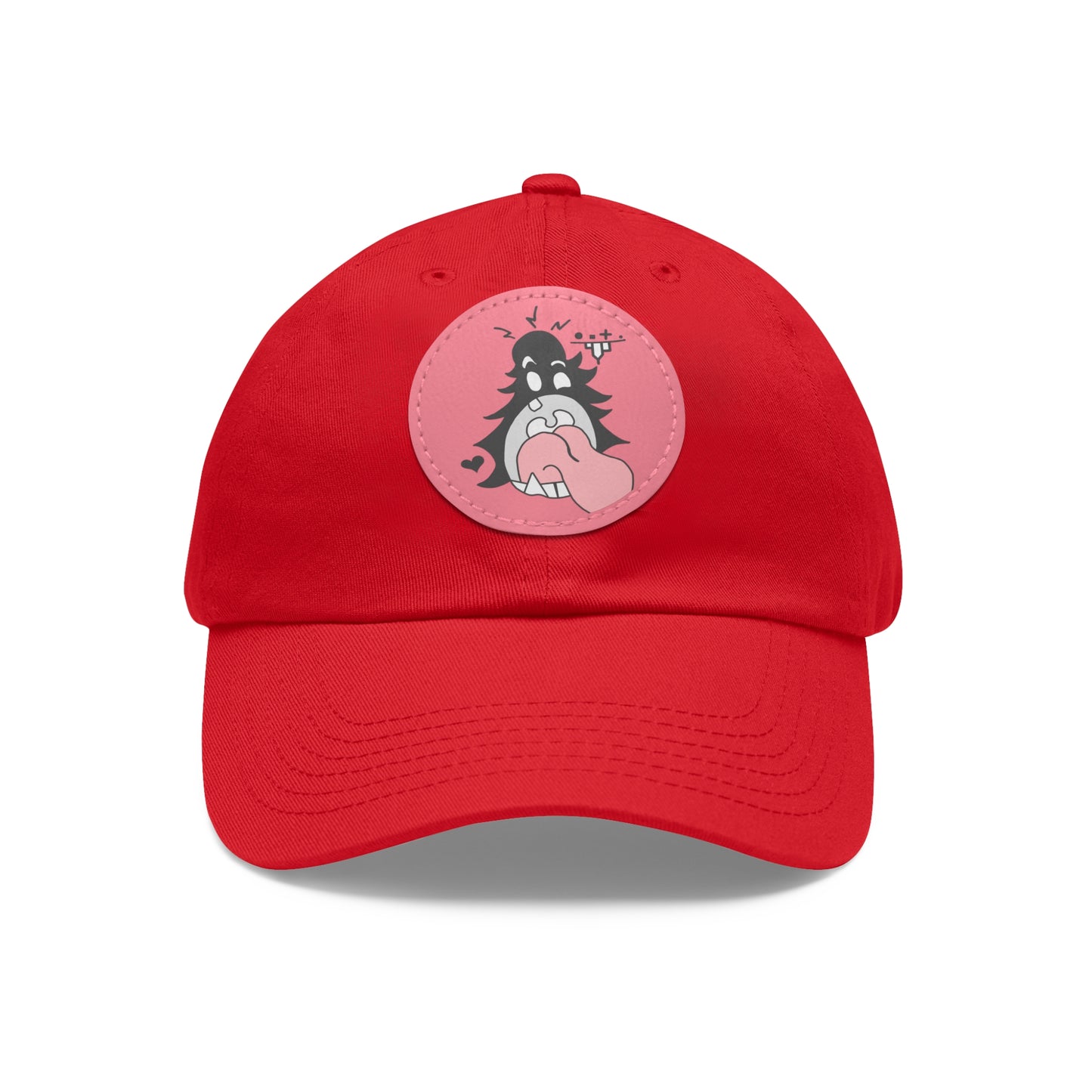 "Scrietch" Dad Hat with Leather Patch (Round)