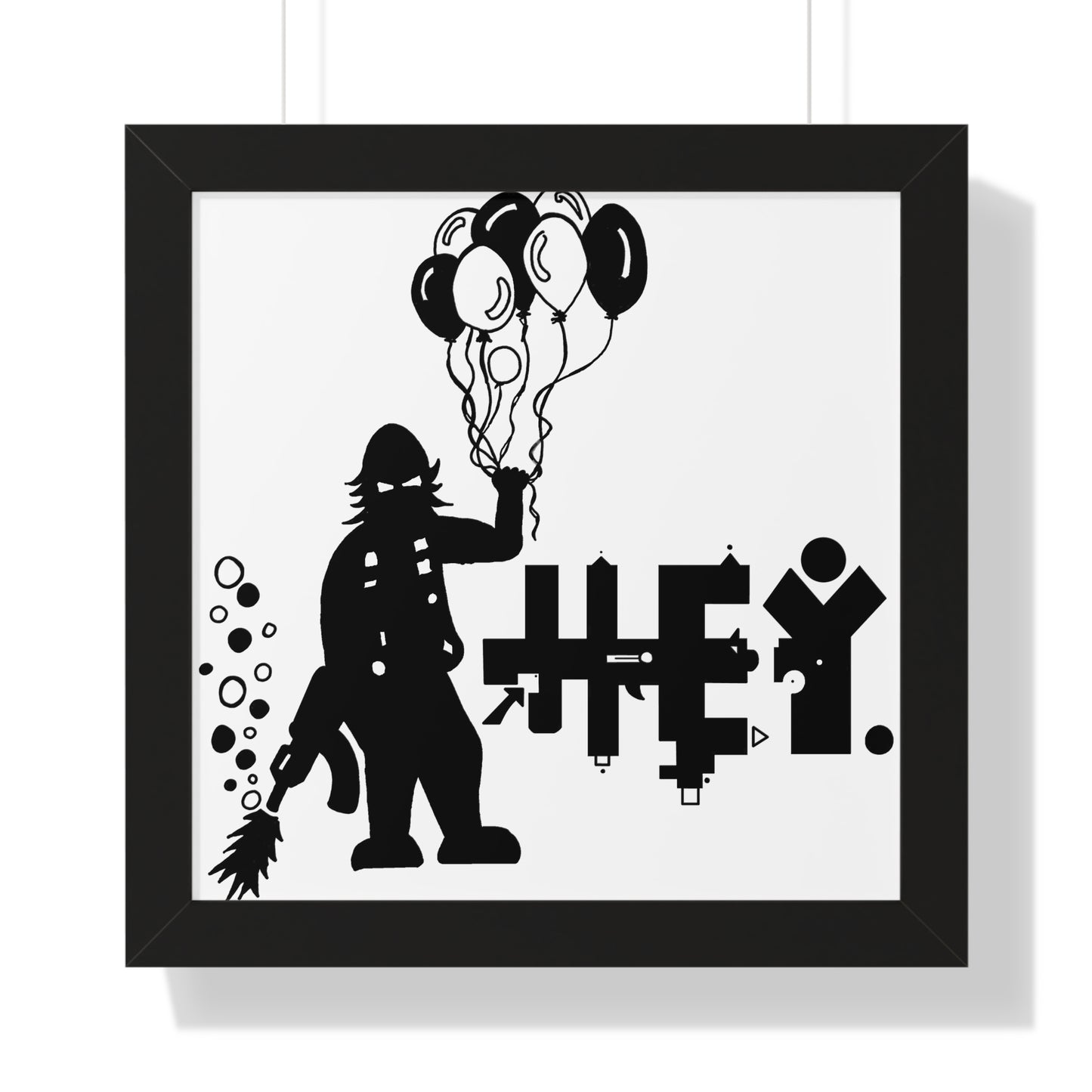 Hey. Brand Balloon Logo Framed Vertical Poster