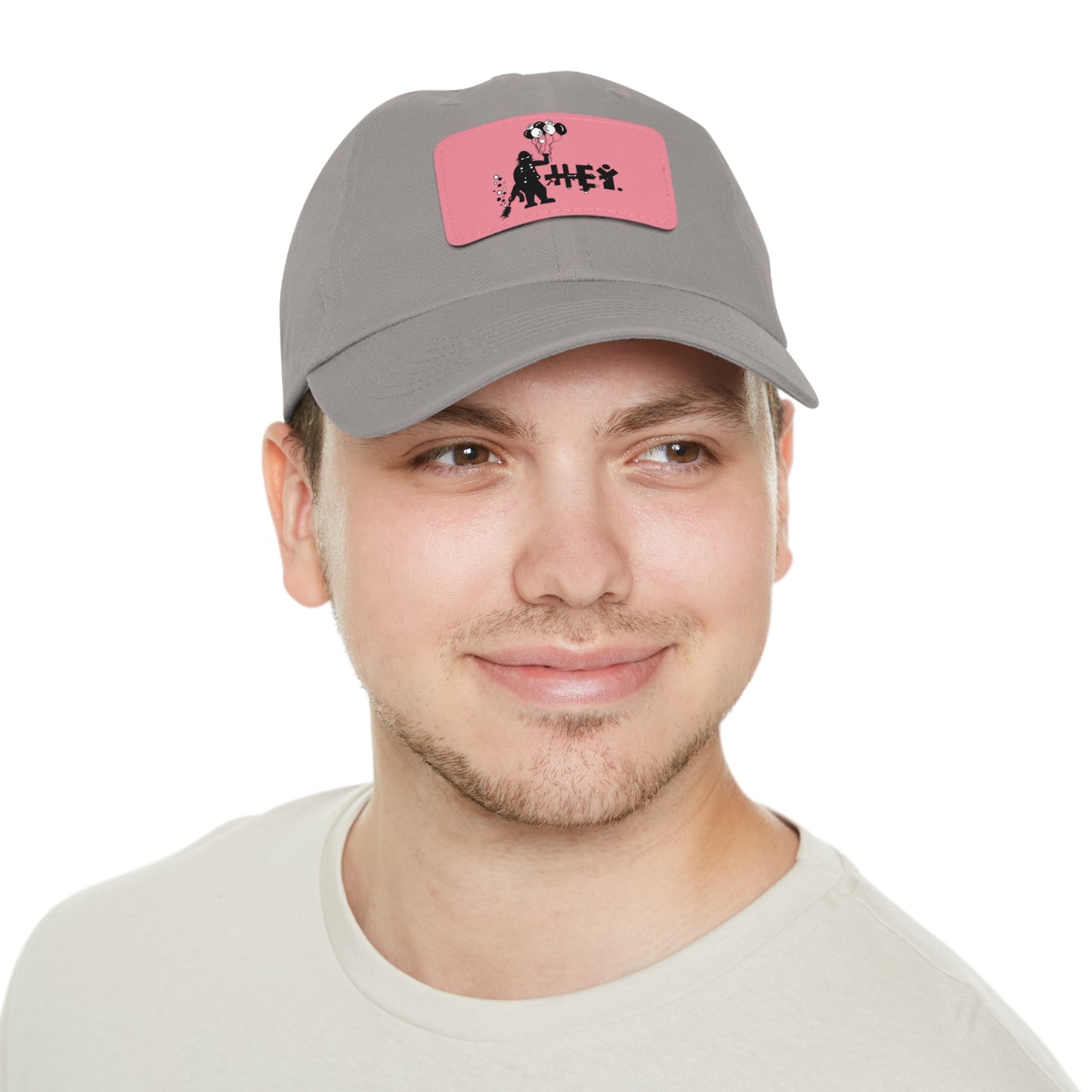 Hey Balloons Logo Dad Hat with Leather Patch (Rectangle)