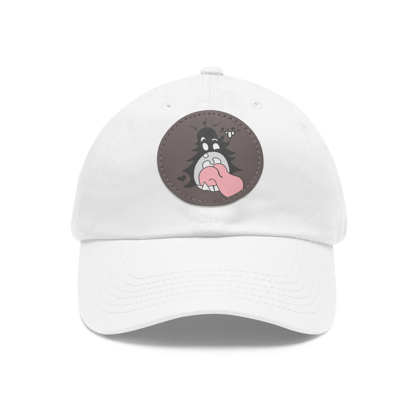 "Scrietch" Dad Hat with Leather Patch (Round)