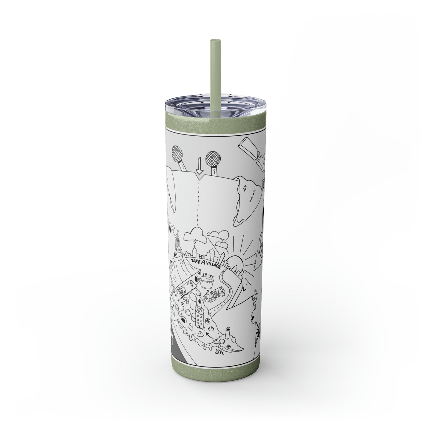 Skinny Tumbler with Straw, 20oz