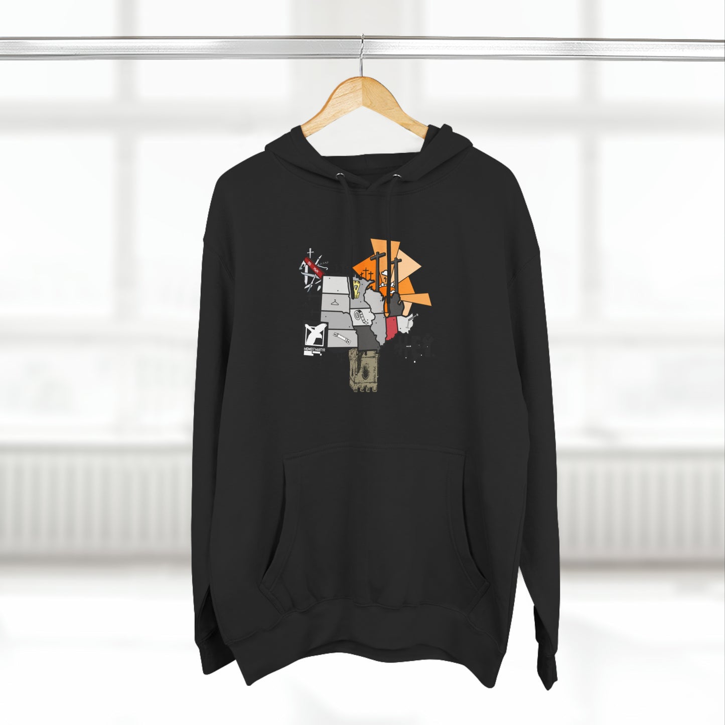 "Midwest Martyr" Three-Panel Fleece Hoodie