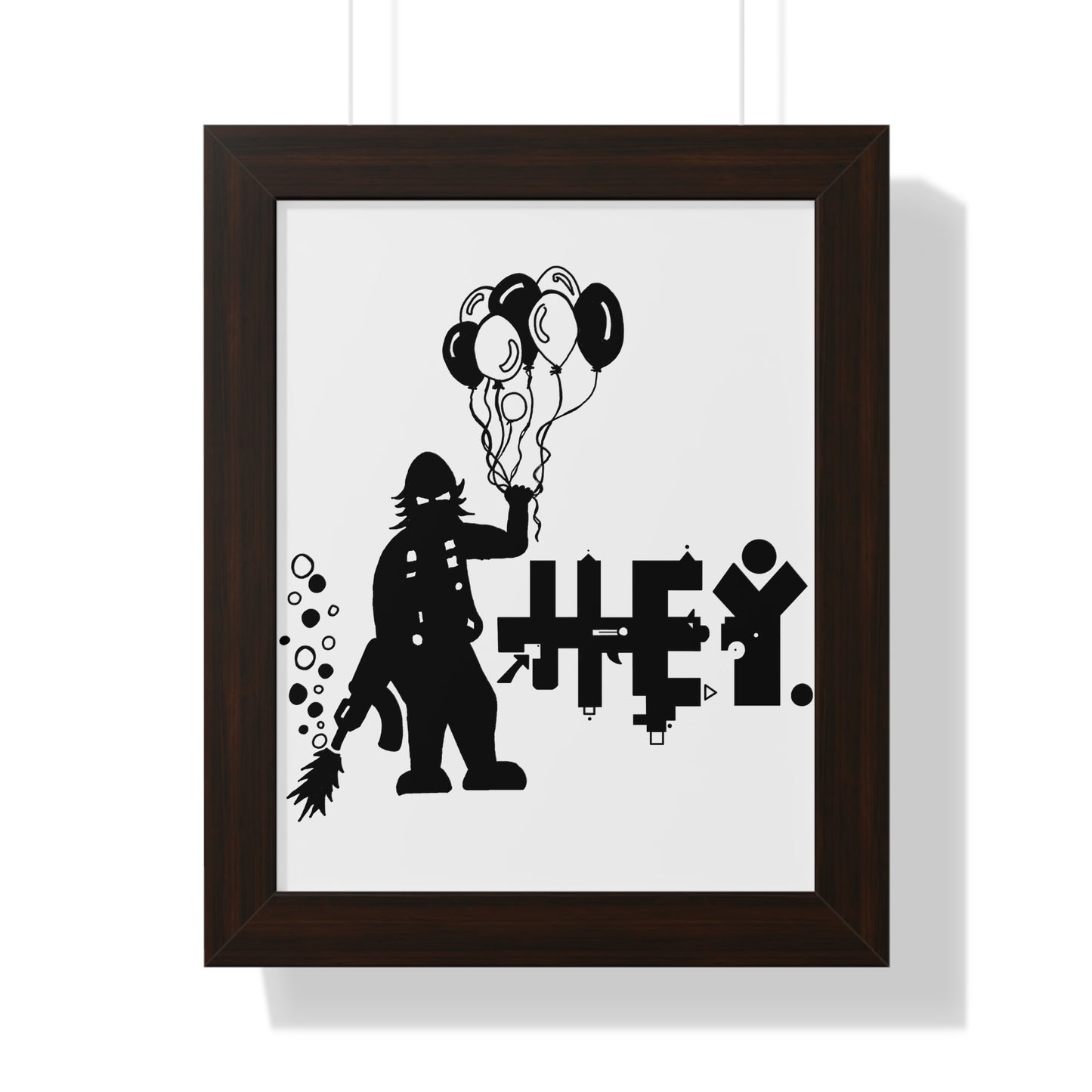 Hey. Brand Balloon Logo Framed Vertical Poster