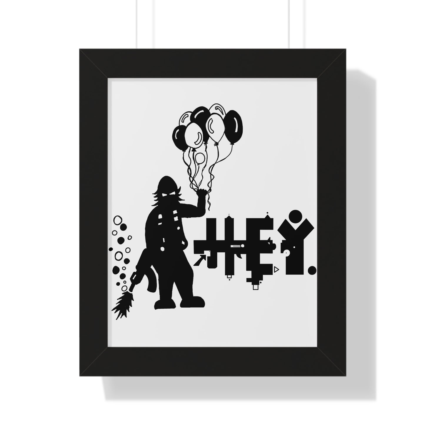 Hey. Brand Balloon Logo Framed Vertical Poster