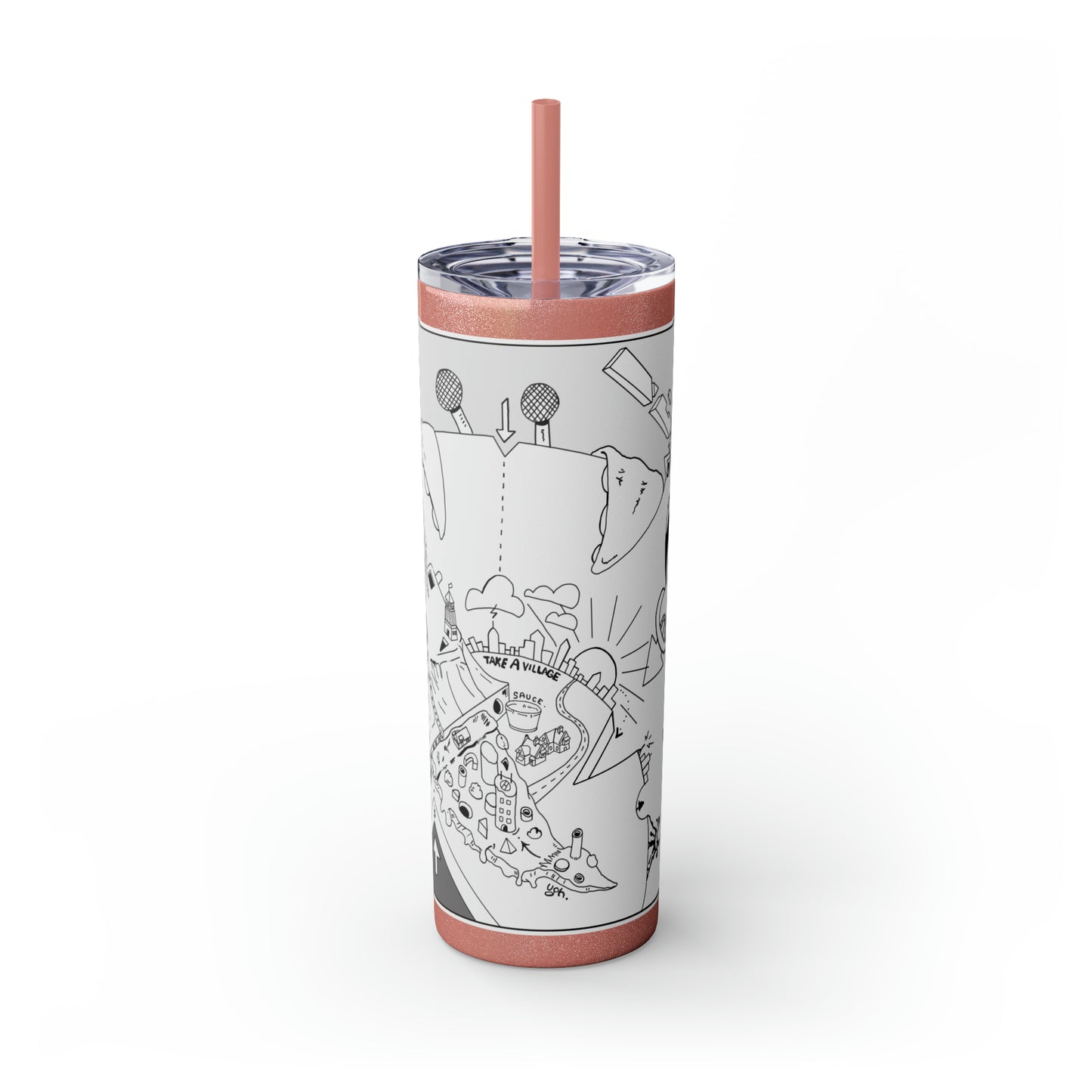 Skinny Tumbler with Straw, 20oz