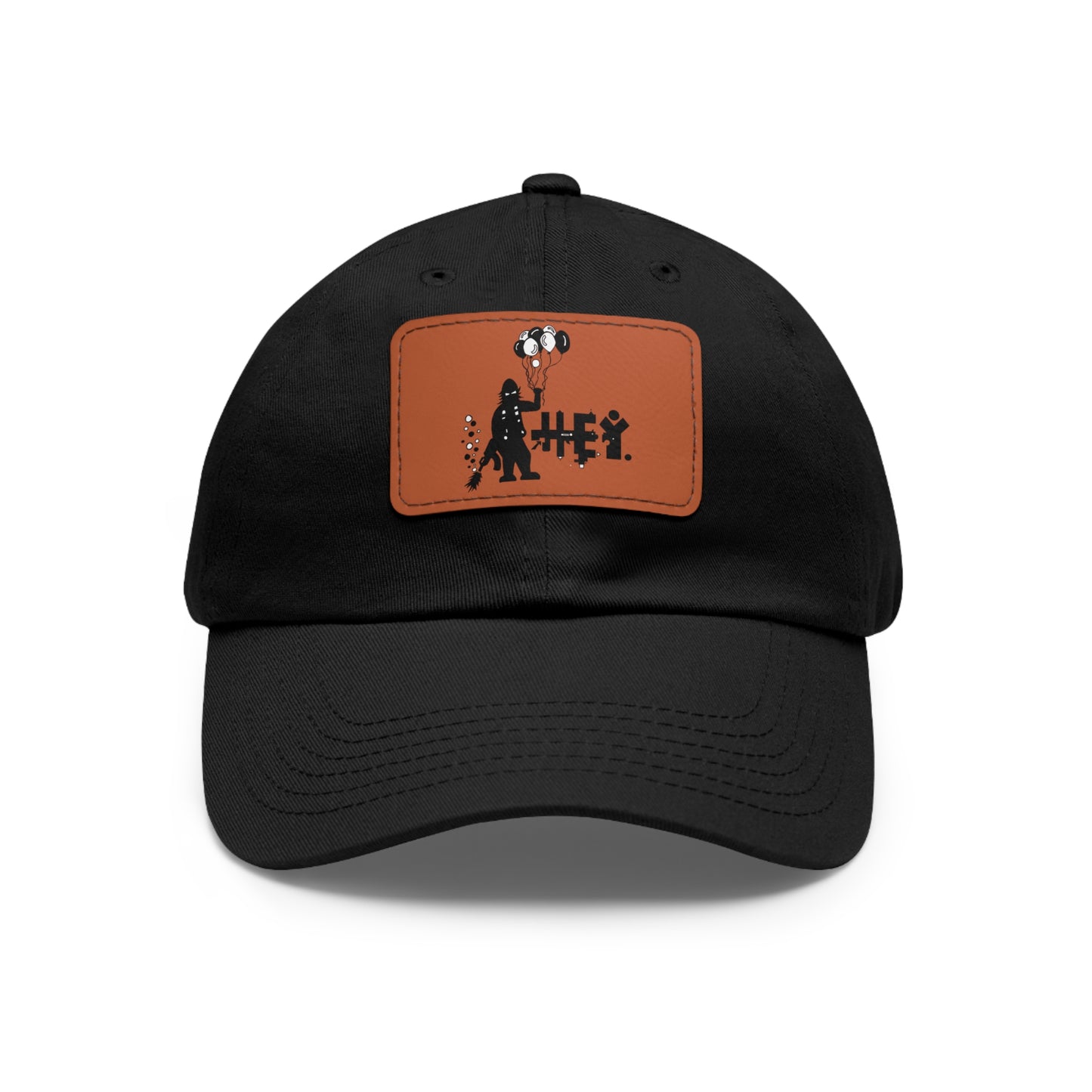 Hey Balloons Logo Dad Hat with Leather Patch (Rectangle)