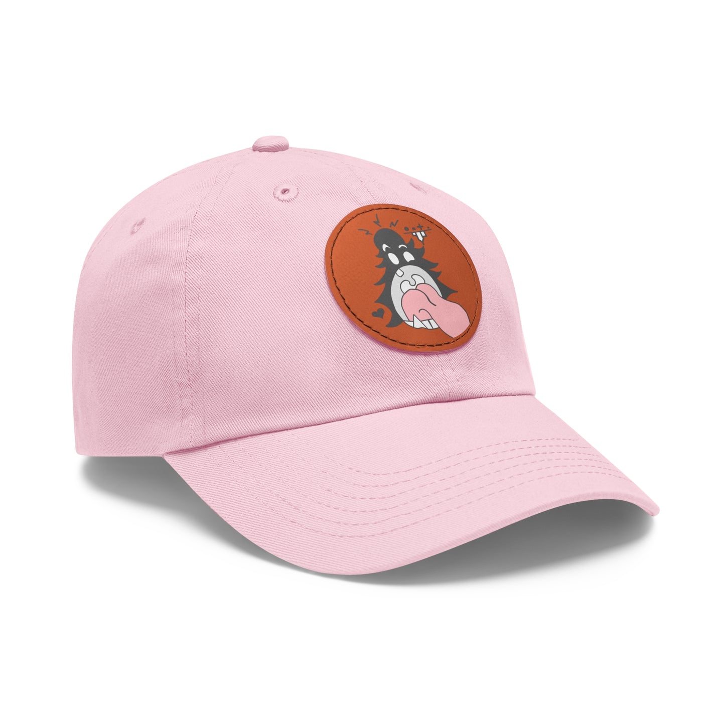 "Scrietch" Dad Hat with Leather Patch (Round)