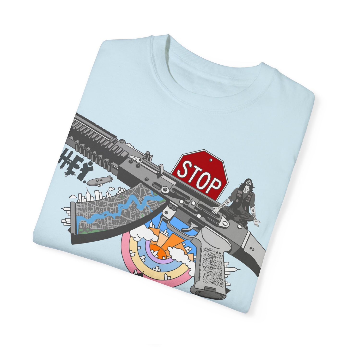 "Just Stop" Unisex Garment-Dyed T-shirt