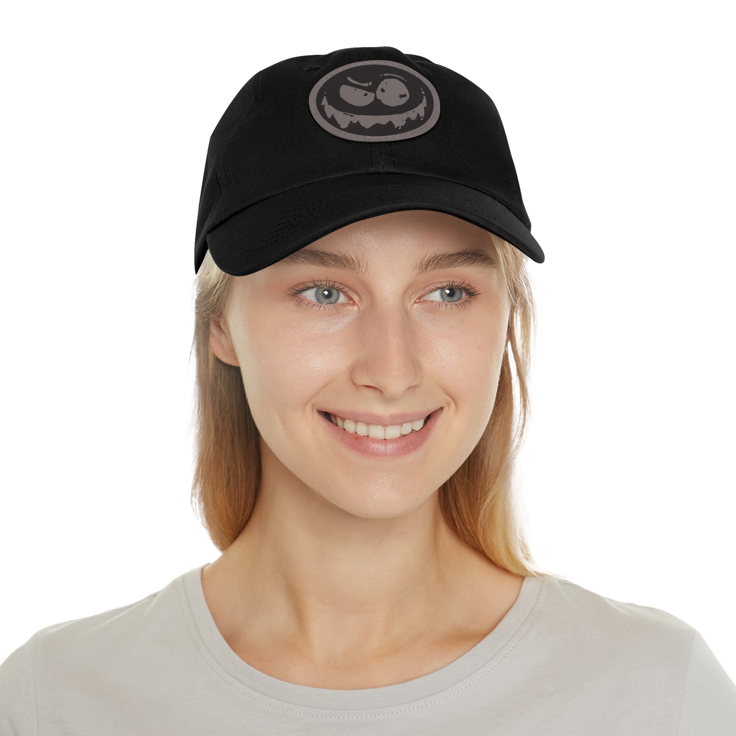 "Twitchy" Dad Hat with Leather Patch (Round)
