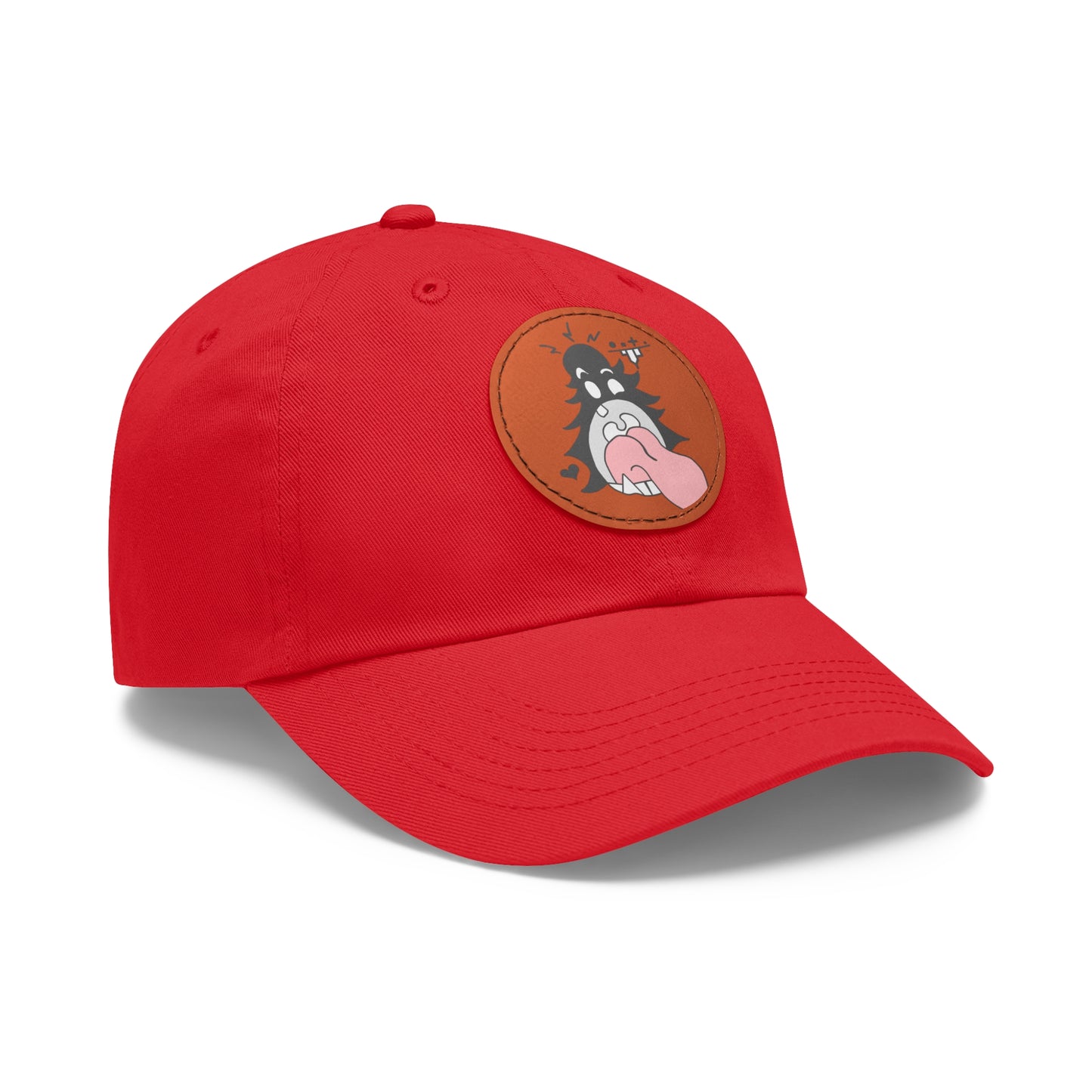 "Scrietch" Dad Hat with Leather Patch (Round)