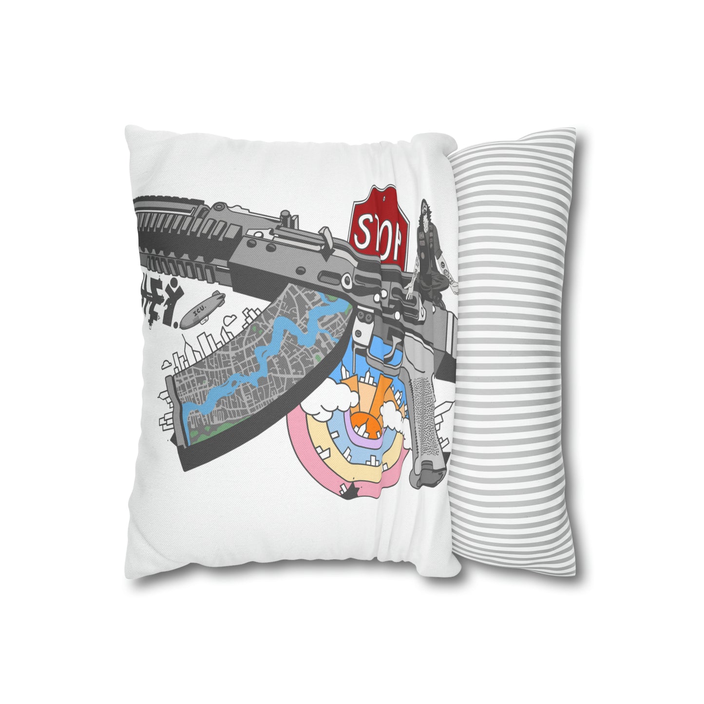 "Just Stop" Spun Polyester Square Pillow Case