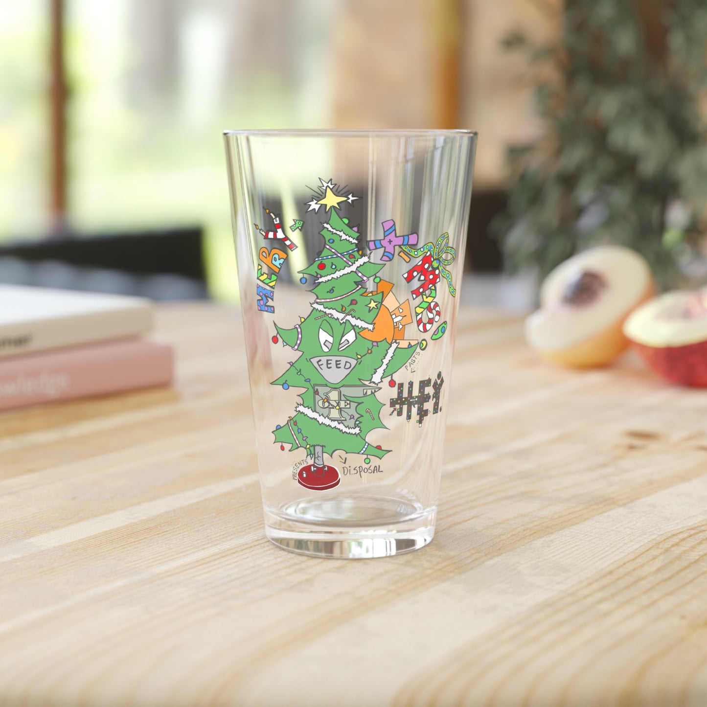 "Hey-Mas Tree" Pint Glass, 16oz