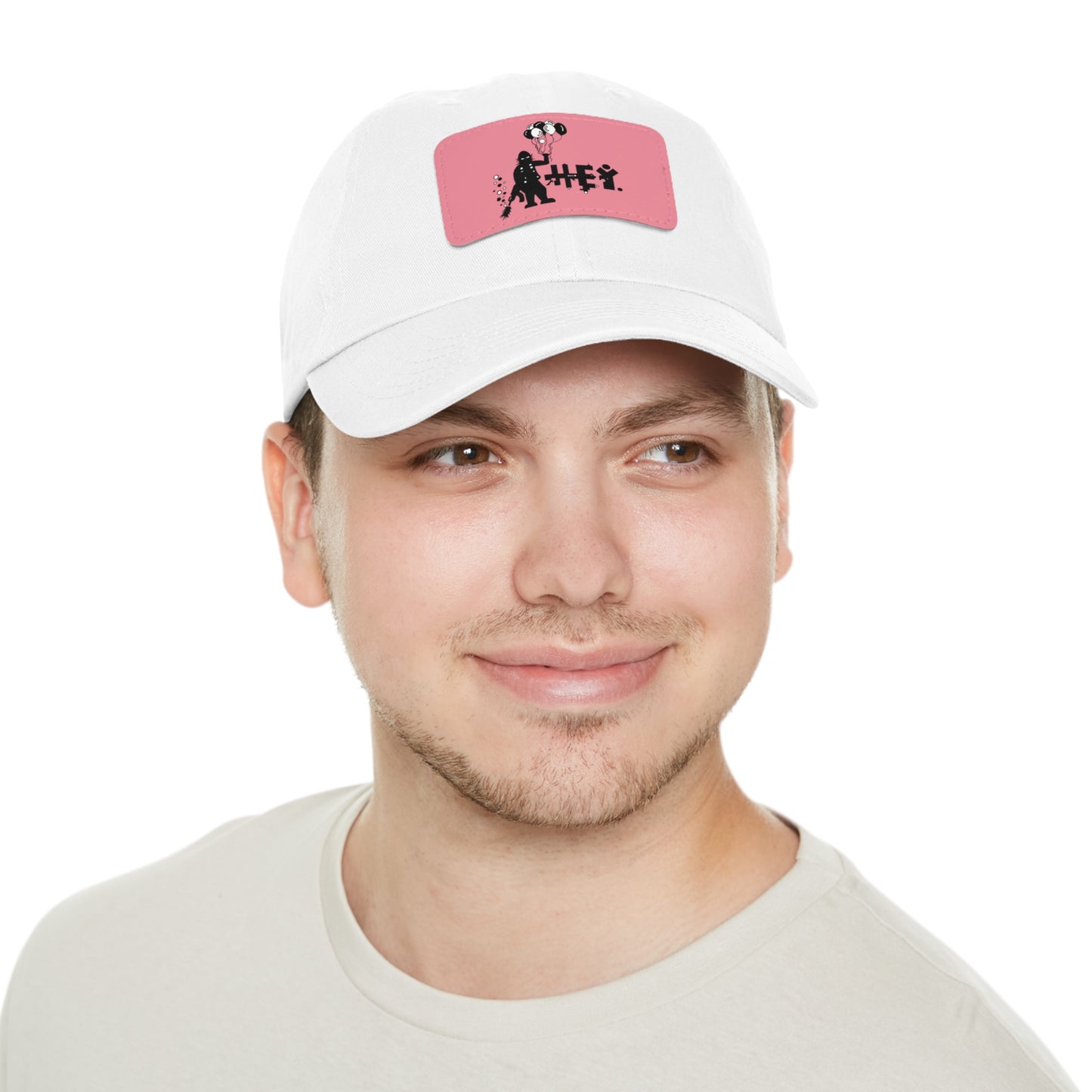 Hey Balloons Logo Dad Hat with Leather Patch (Rectangle)