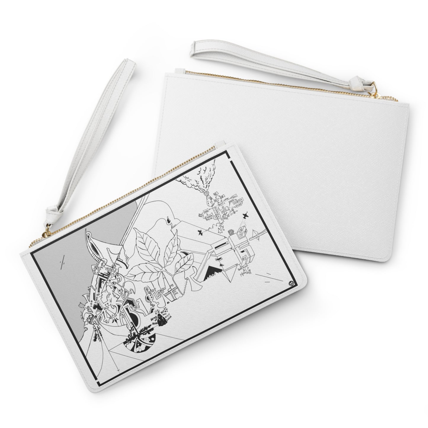 "Lunch Break In My Machine Gun Nest" by Jon Donovan Clutch Bag