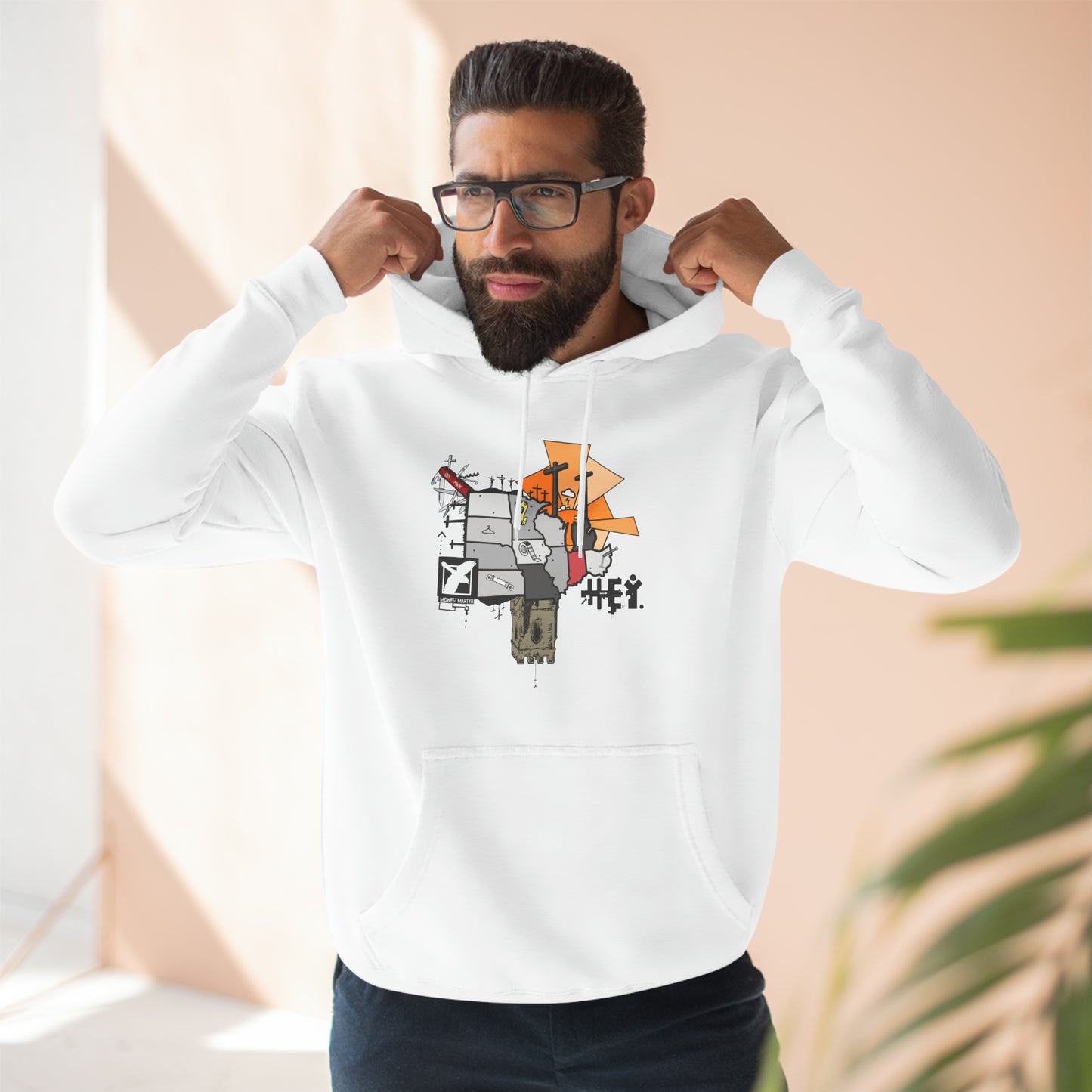 "Midwest Martyr" Three-Panel Fleece Hoodie