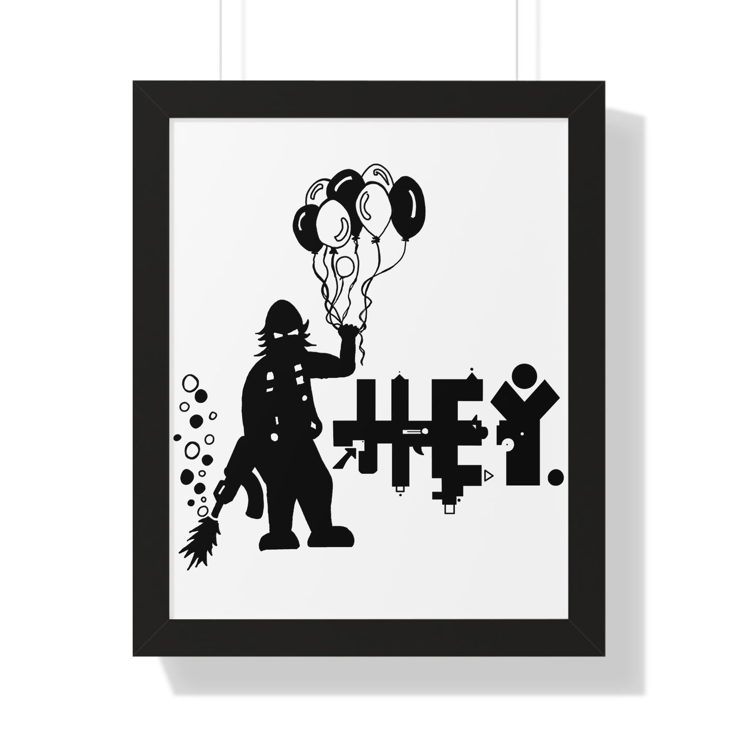 Hey. Brand Balloon Logo Framed Vertical Poster