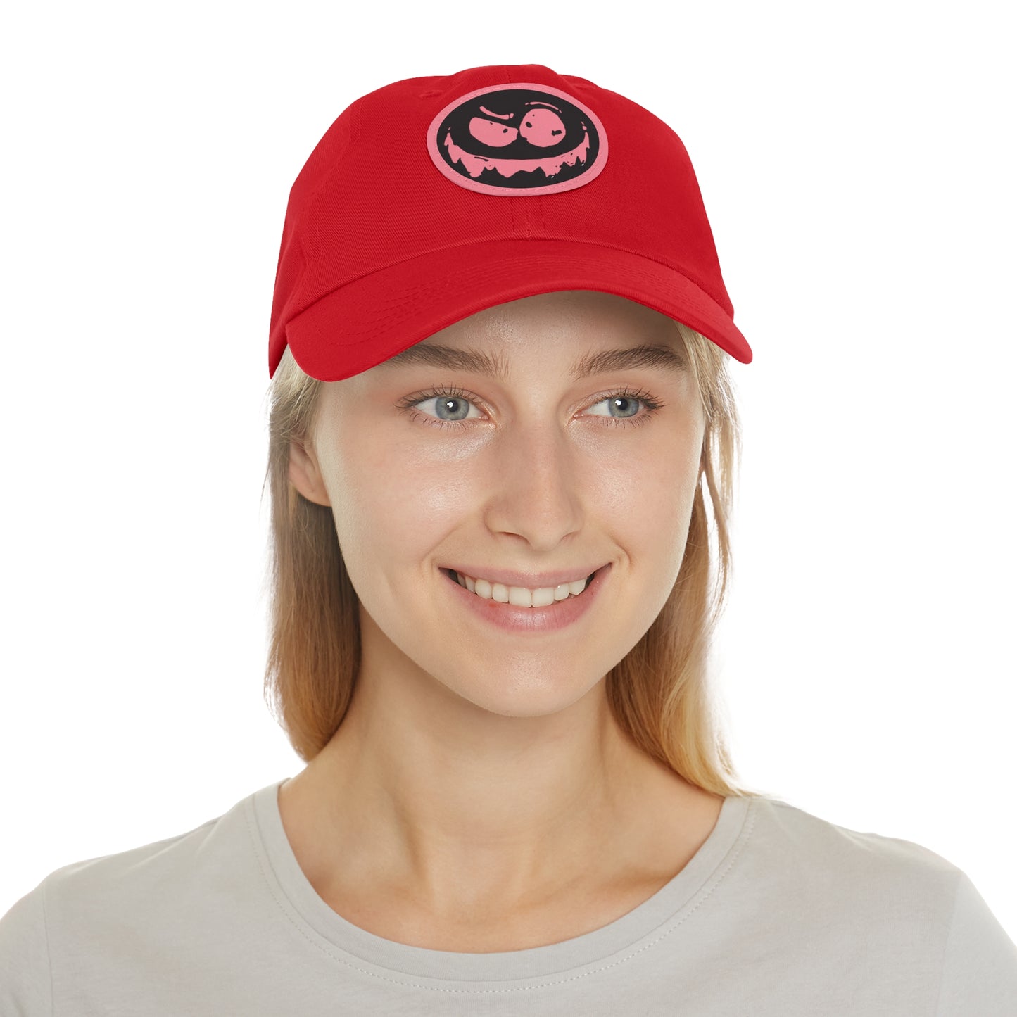 "Twitchy" Dad Hat with Leather Patch (Round)