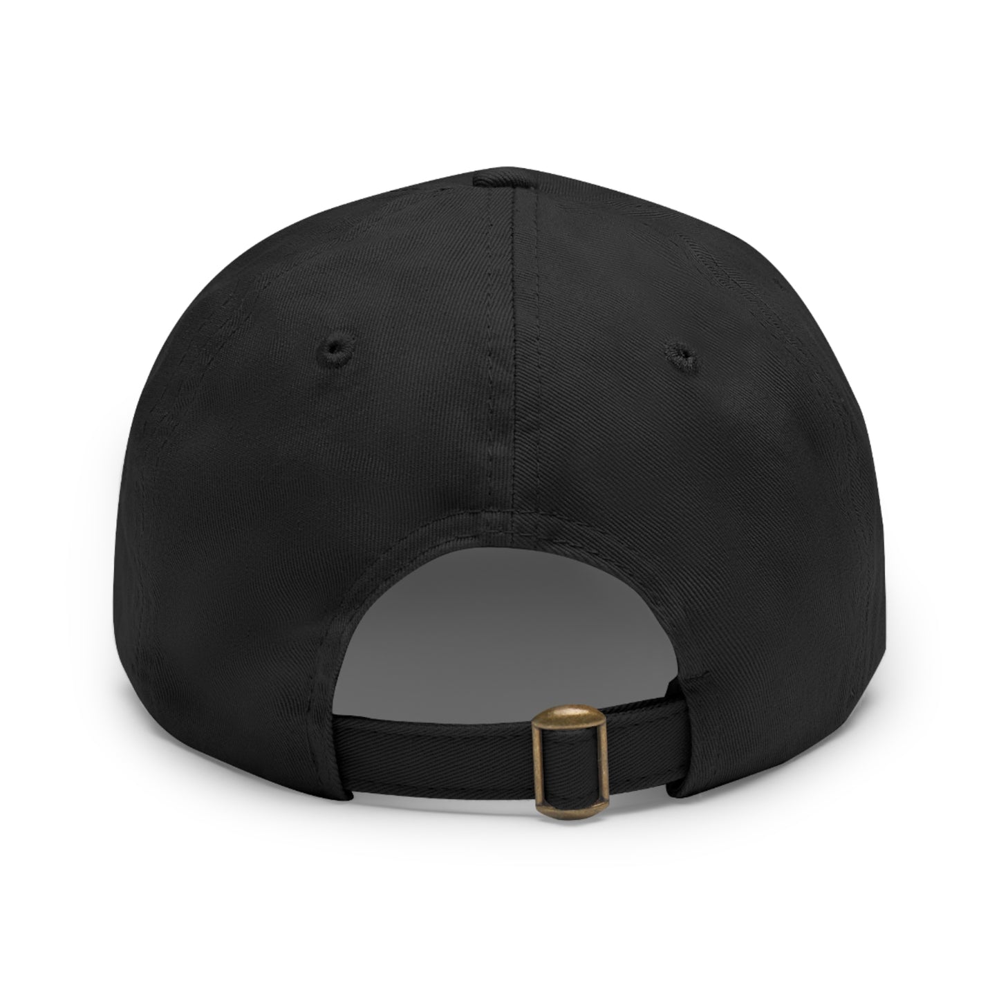 "Scrietch" Dad Hat with Leather Patch (Round)