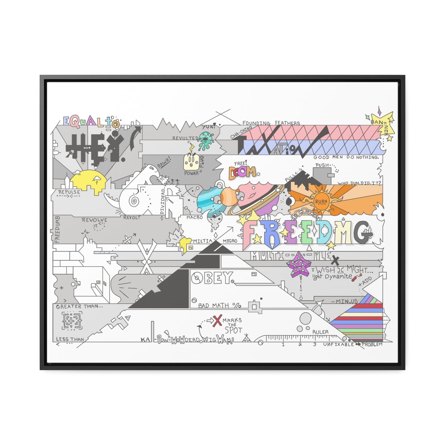 Official Hey. Flag Wall Art now for sale! Gallery Canvas Wraps, Horizontal Frame