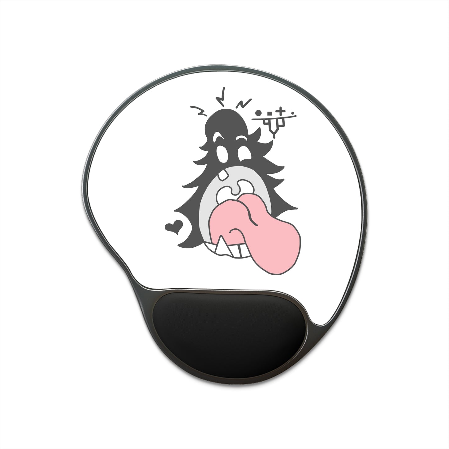 "Scrietch" Mouse Pad With Wrist Rest (White)