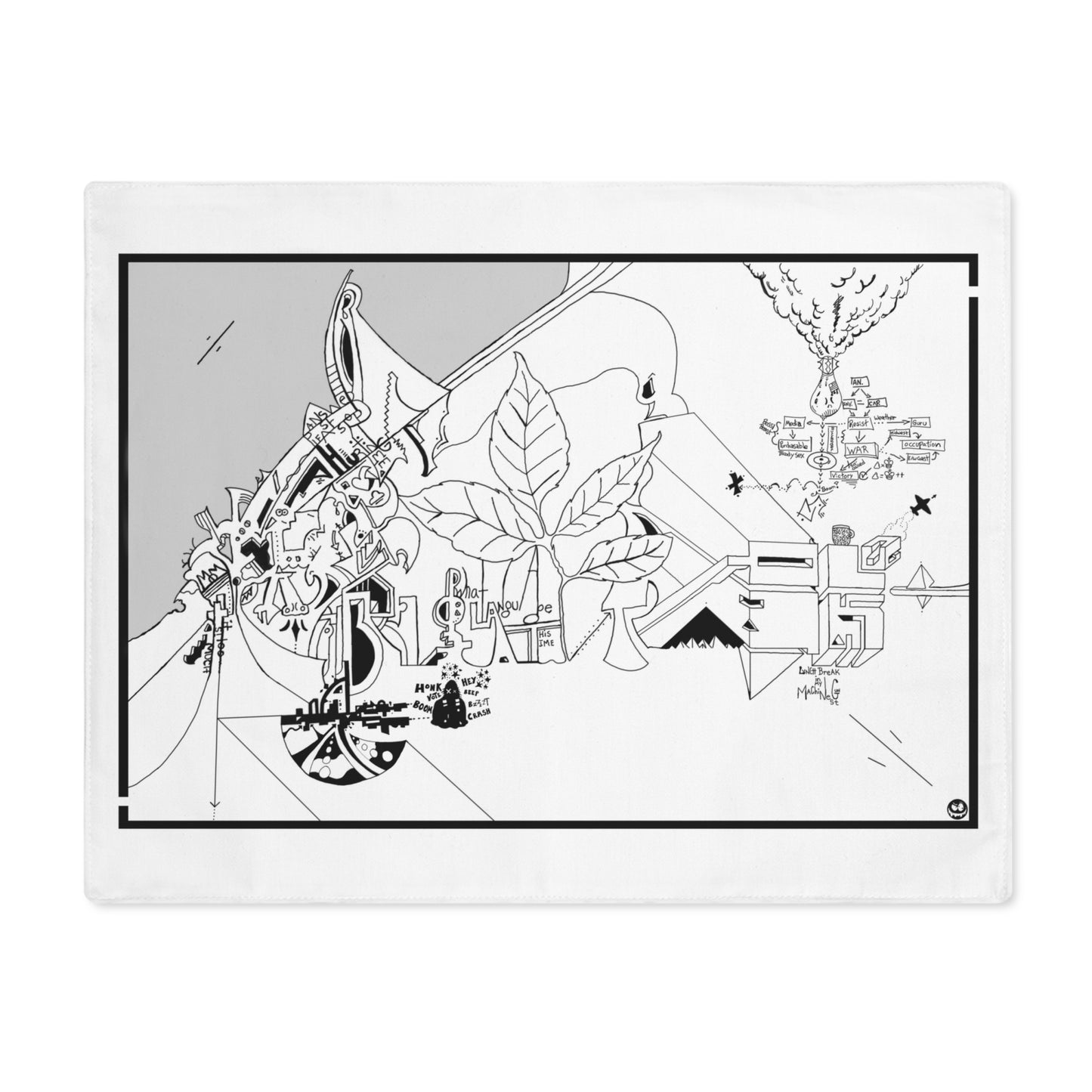 "Lunch Break In My Machine Gun Nest" by Jon Donovan Placemat, 1pc