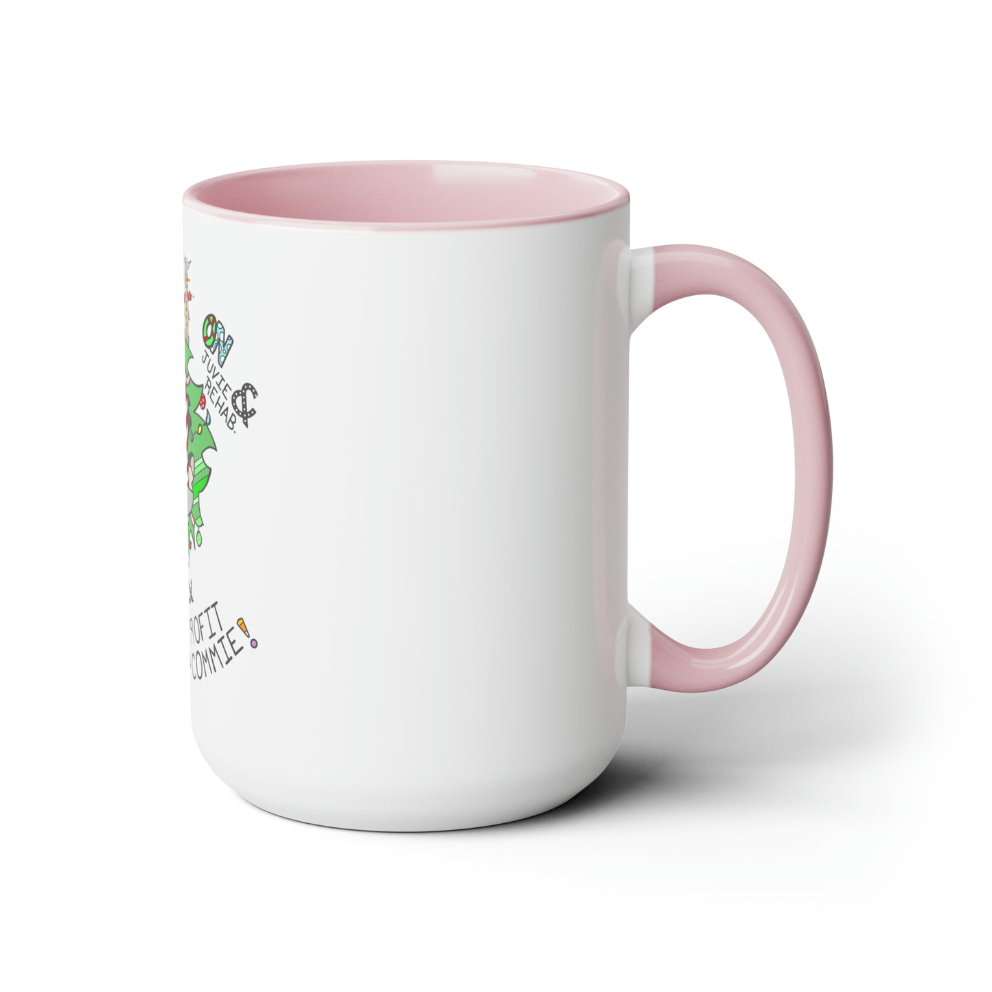 "On Profit! On Commie!" Two-Tone Coffee Mugs, 15oz