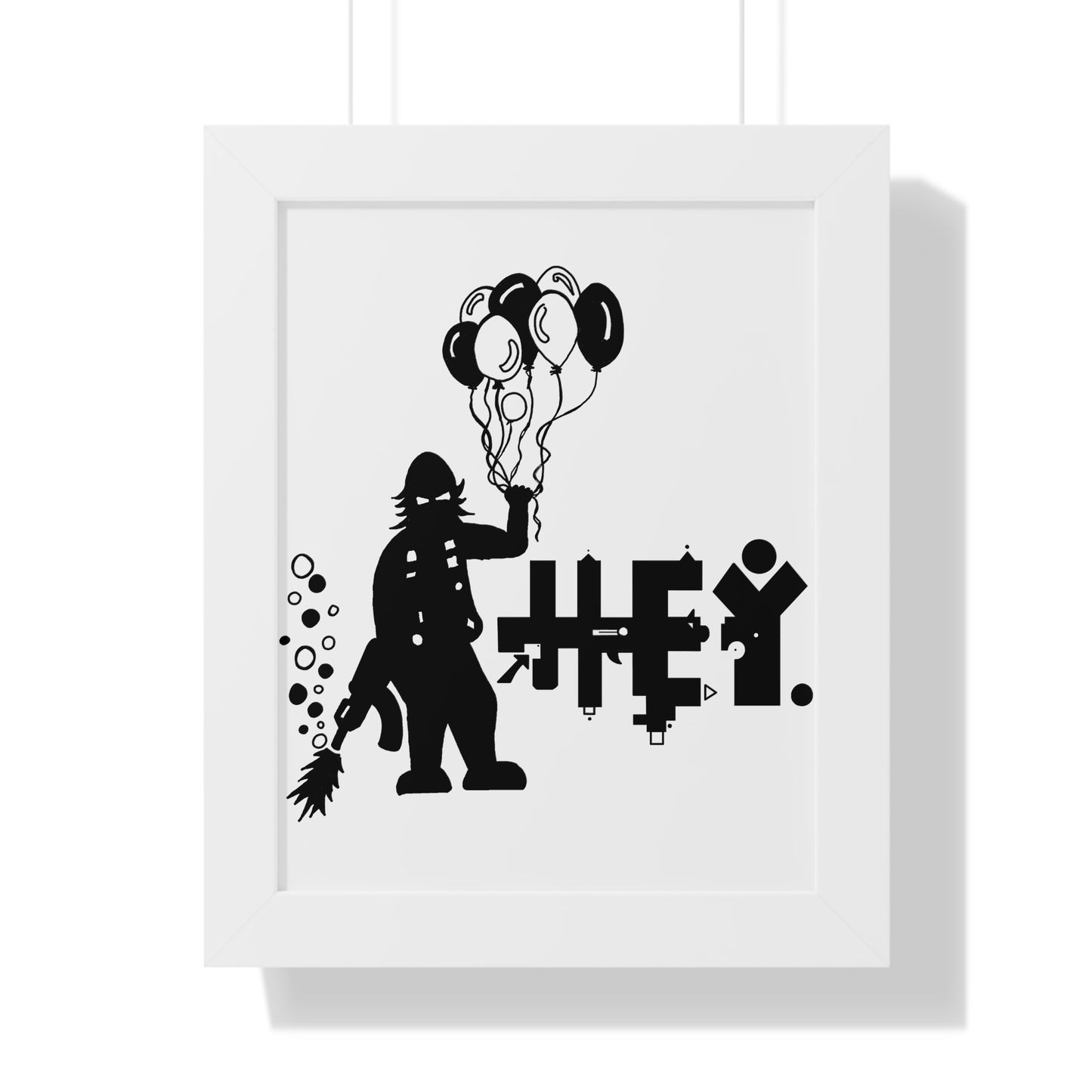 Hey. Brand Balloon Logo Framed Vertical Poster