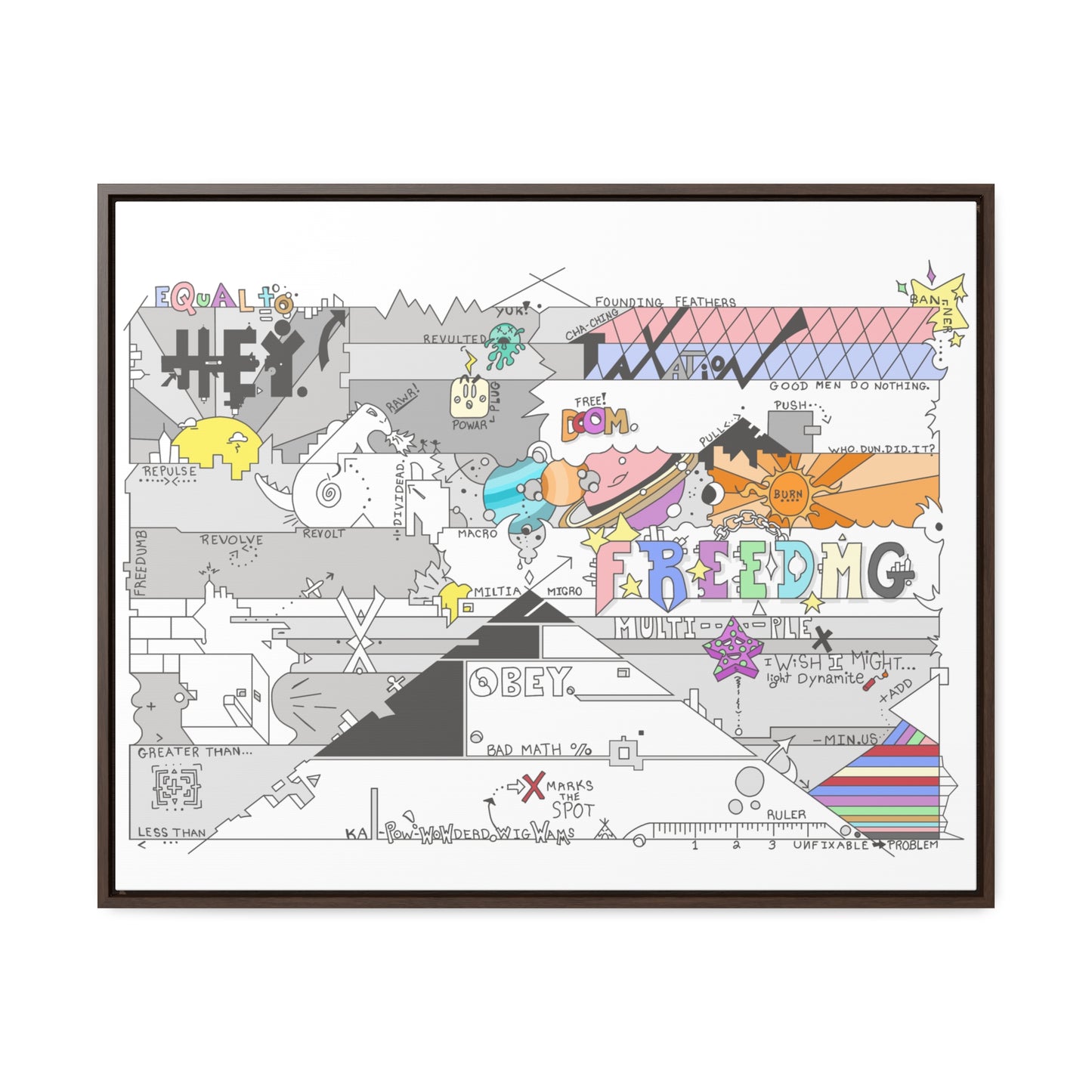 Official Hey. Flag Wall Art now for sale! Gallery Canvas Wraps, Horizontal Frame