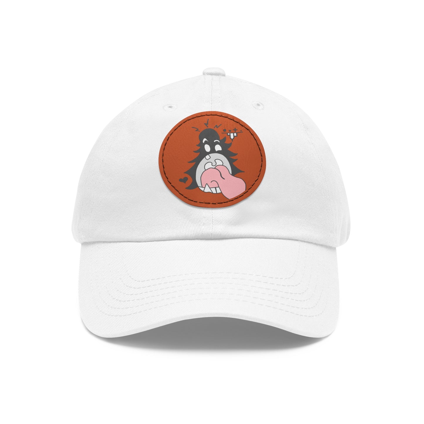 "Scrietch" Dad Hat with Leather Patch (Round)