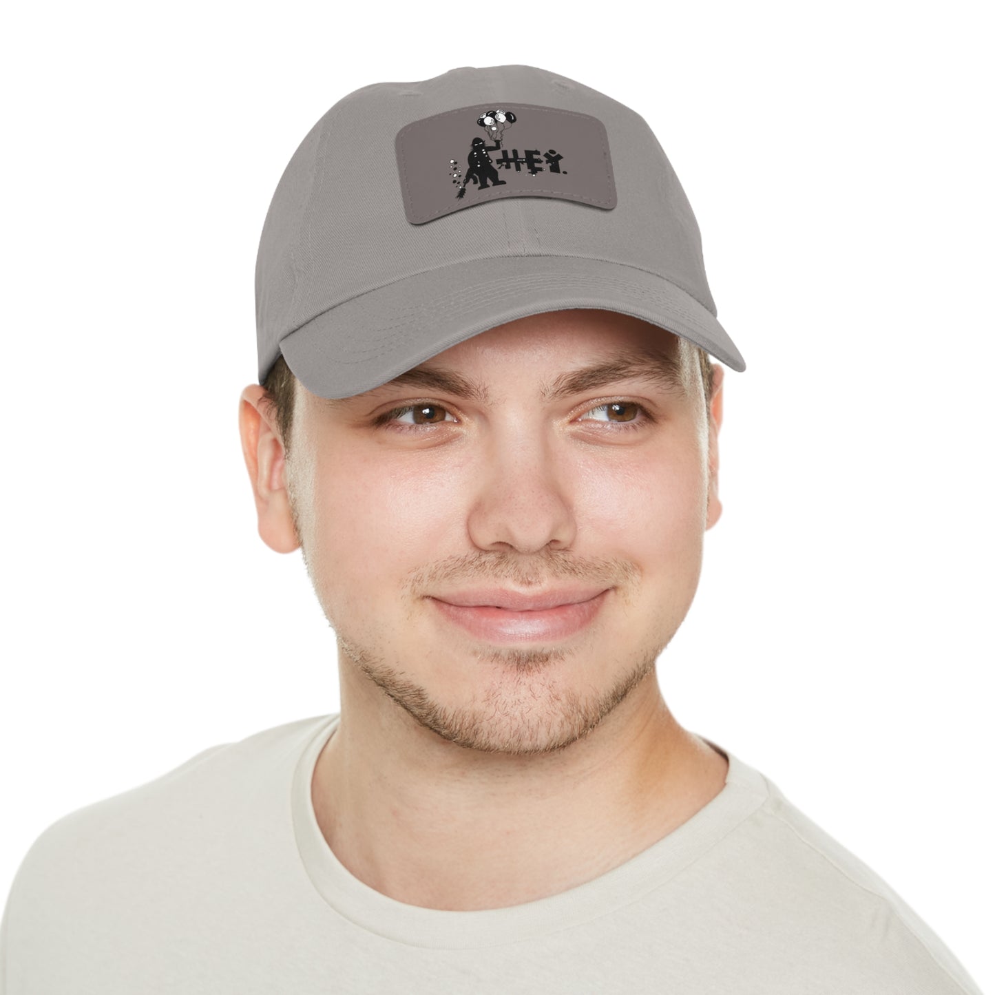 Hey Balloons Logo Dad Hat with Leather Patch (Rectangle)