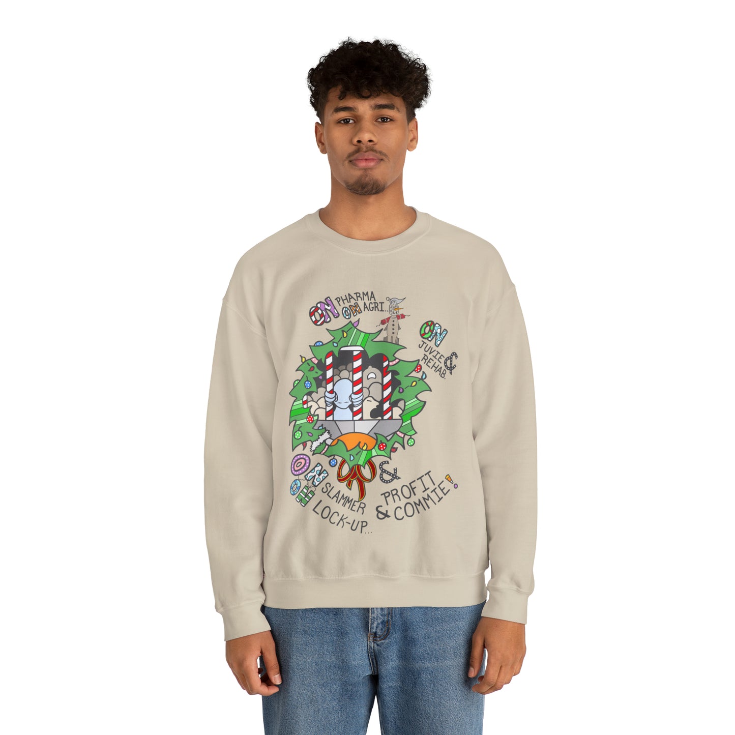 "On Profit! On Commie!" Unisex Heavy Blend™ Crewneck Sweatshirt