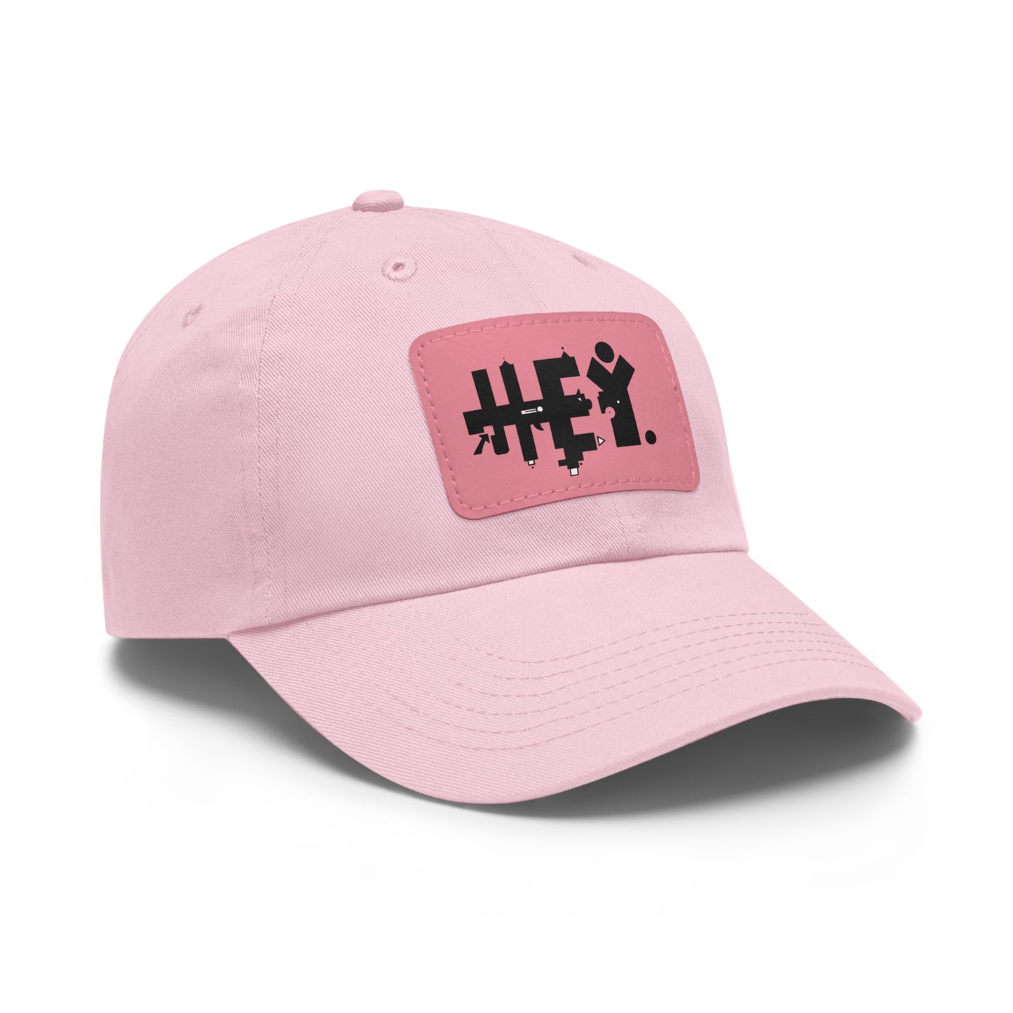 Hey. Brand Logo Dad Hat with Leather Patch (Rectangle)