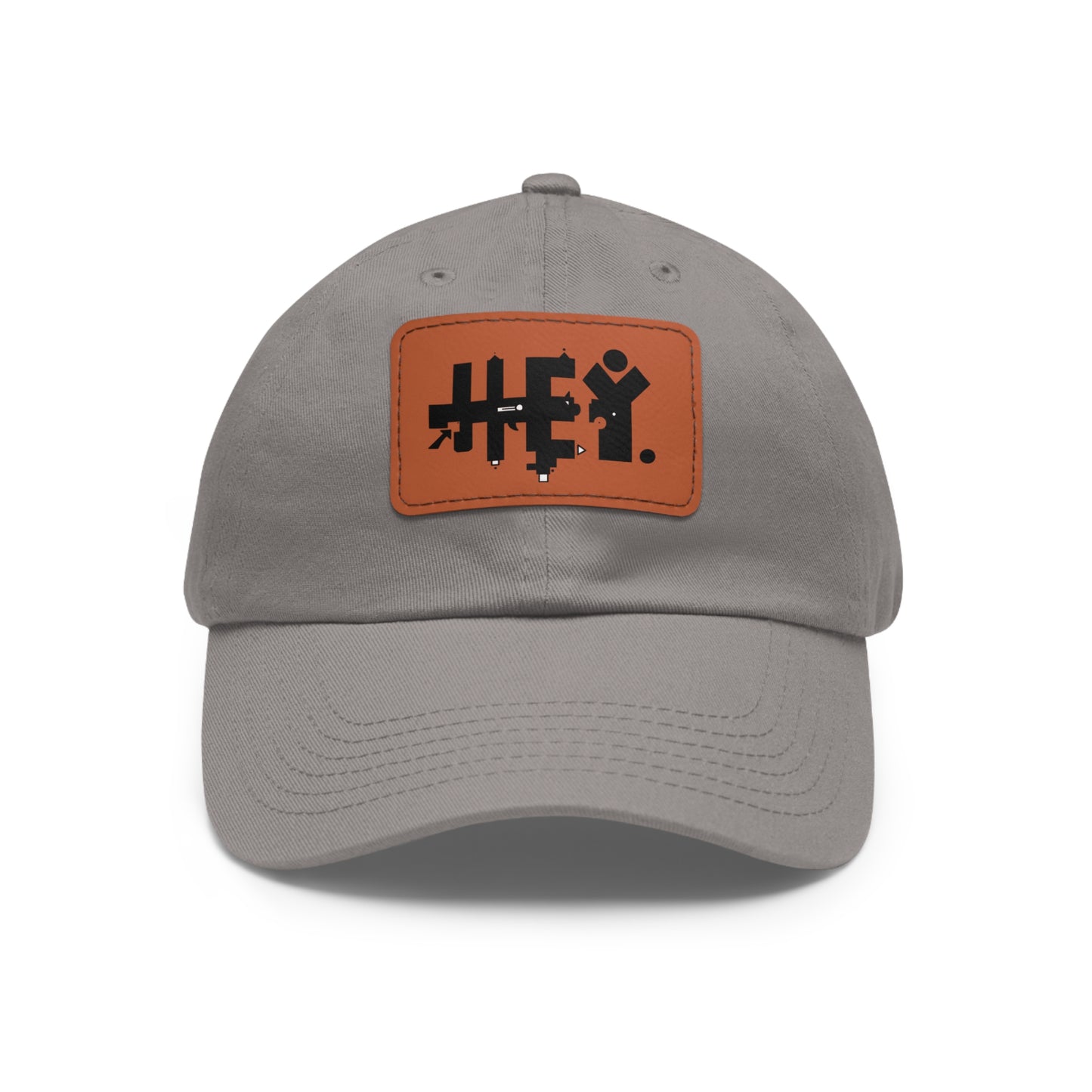 Hey. Brand Logo Dad Hat with Leather Patch (Rectangle)