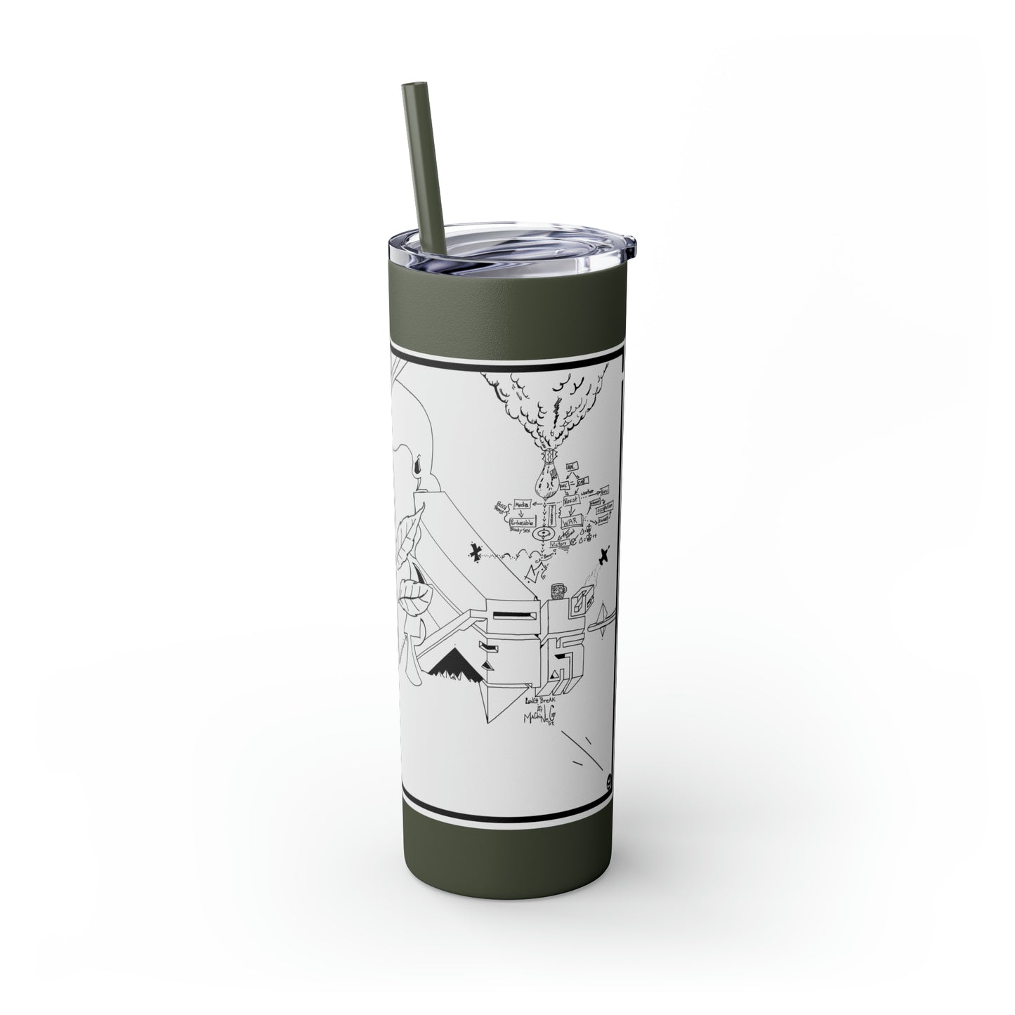 Skinny Tumbler with Straw, 20oz