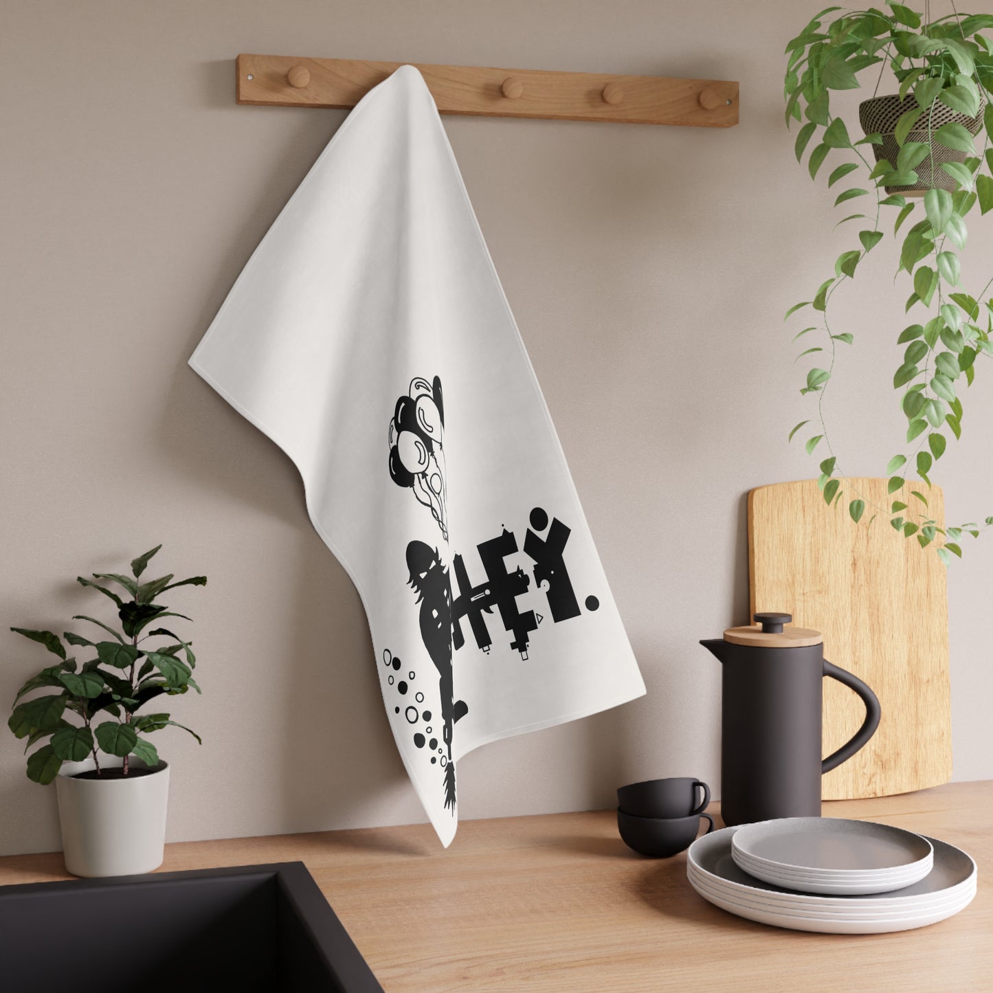 Hey. Brand Balloon Logo Kitchen Towel