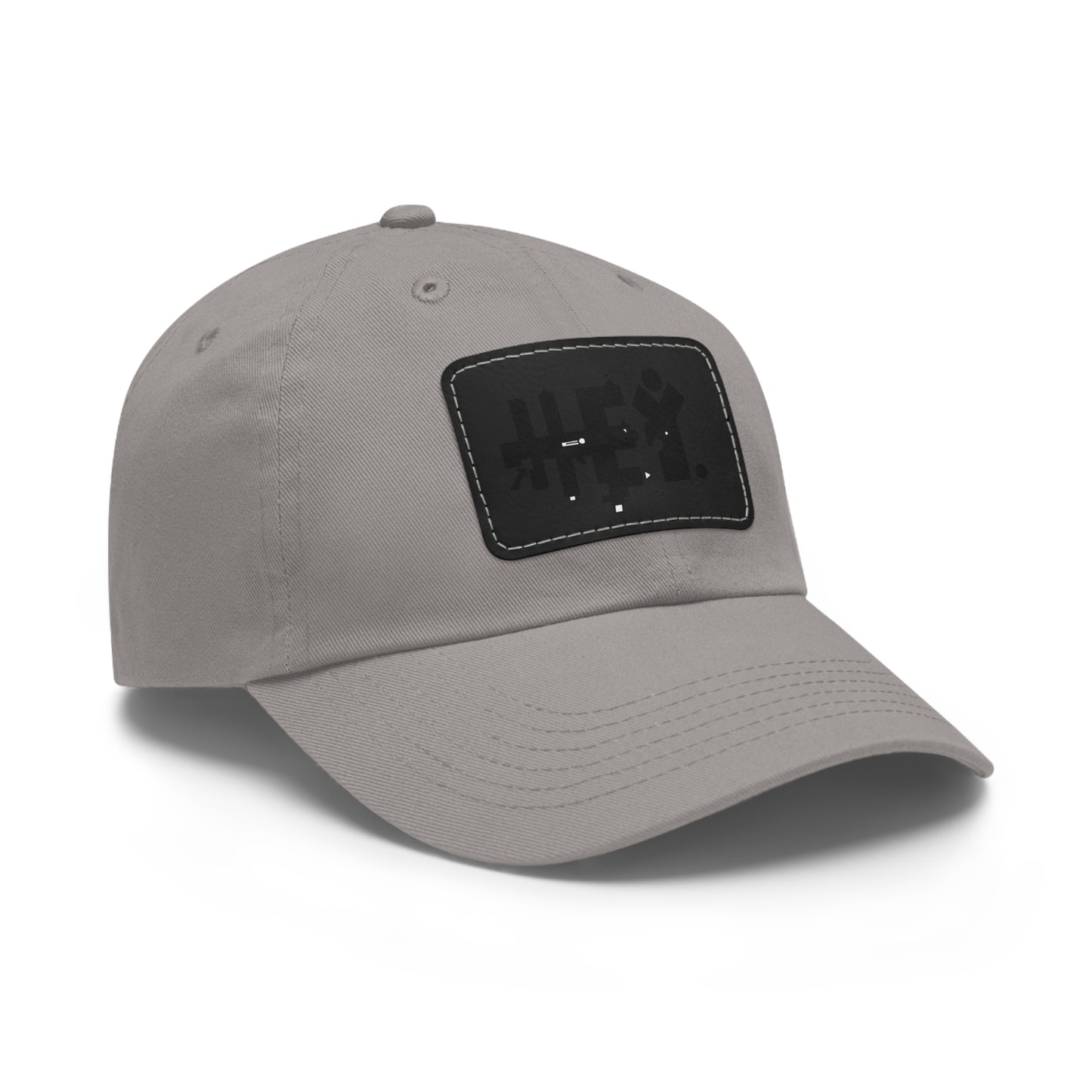 Hey. Brand Logo Dad Hat with Leather Patch (Rectangle)