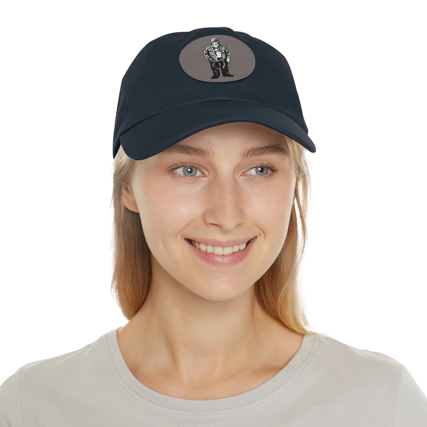 Salty-Guy" Dad Hat with Leather Patch (Round)