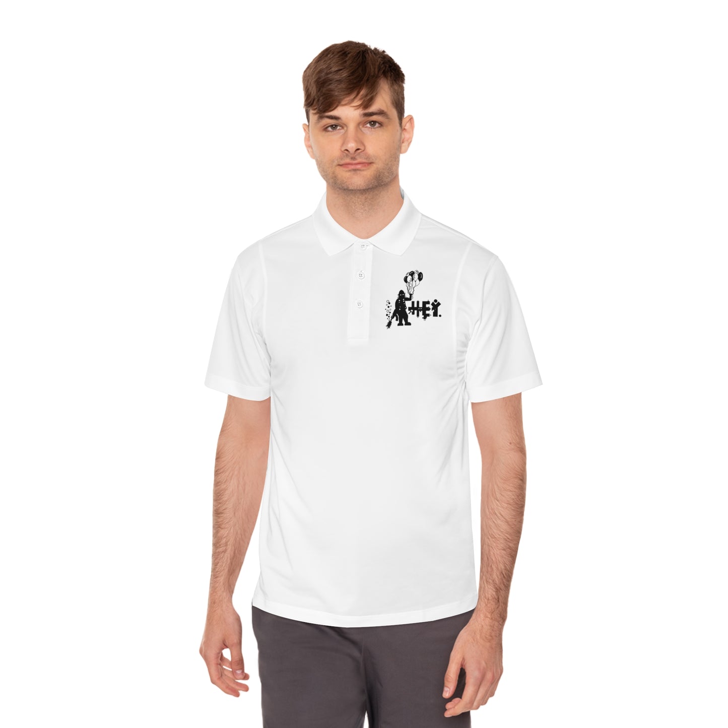 "Hey Balloons" Men's Sport Polo Shirt