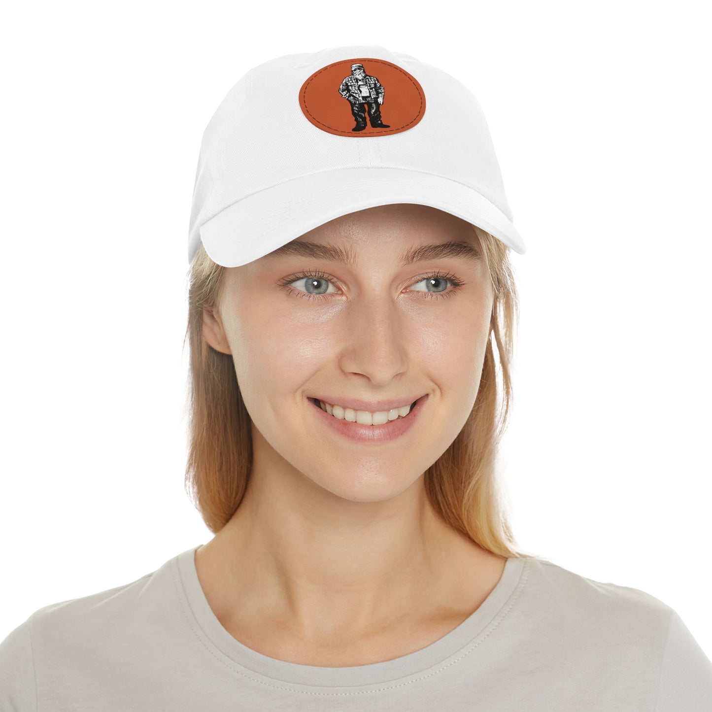 Salty-Guy" Dad Hat with Leather Patch (Round)