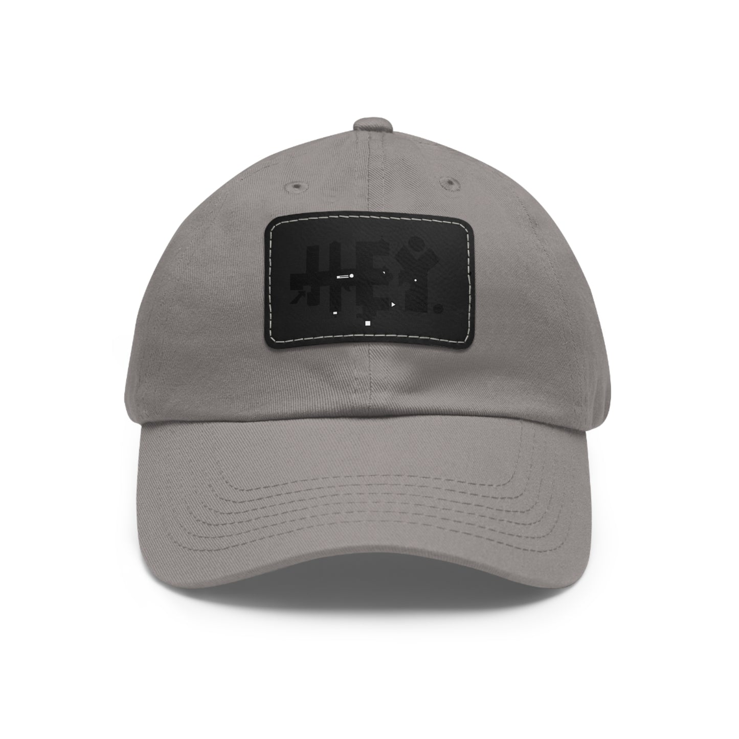 Hey. Brand Logo Dad Hat with Leather Patch (Rectangle)