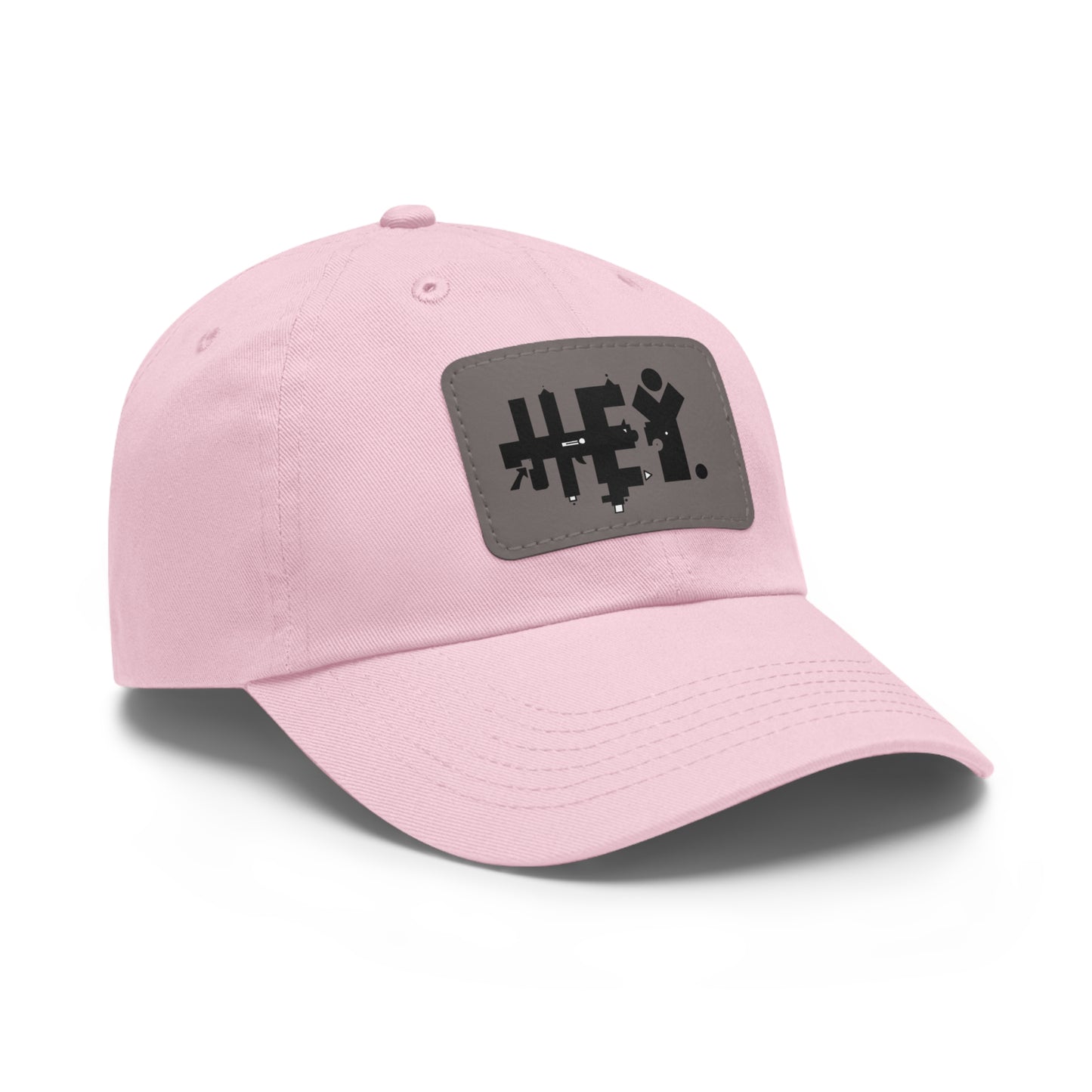 Hey. Brand Logo Dad Hat with Leather Patch (Rectangle)