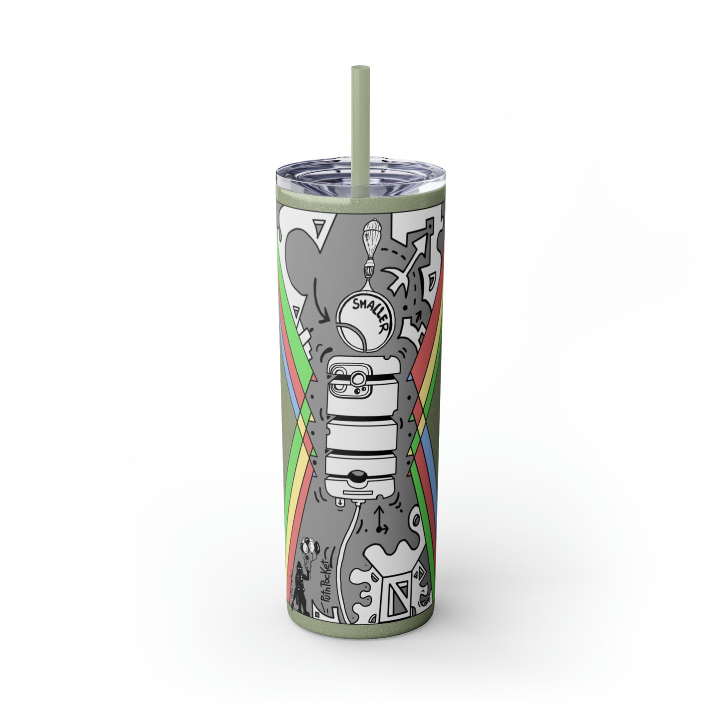 Skinny Tumbler with Straw, 20oz