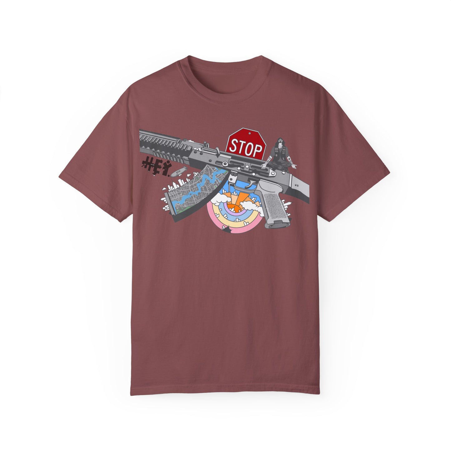 "Just Stop"  Unisex Garment-Dyed T-shirt