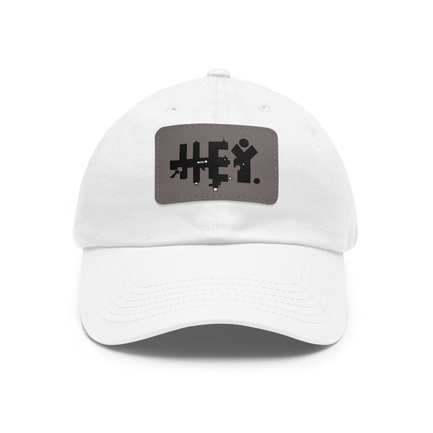 Hey. Brand Logo Dad Hat with Leather Patch (Rectangle)